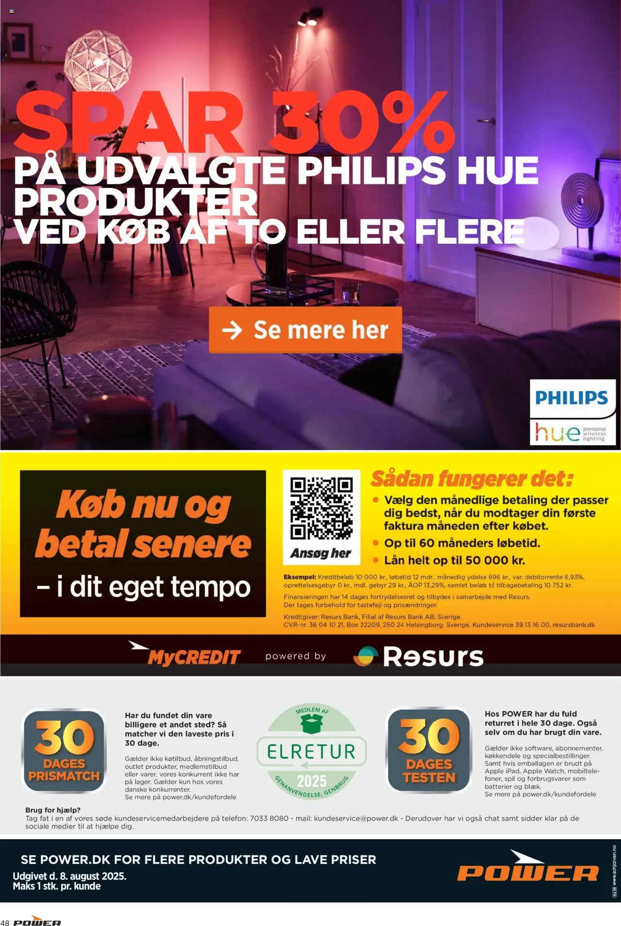 Power Tilbudsavis gyldig fra 31.07.2025 | Side: 48 | Produkter: Philips Hue, Batterier, Telefon, Søm