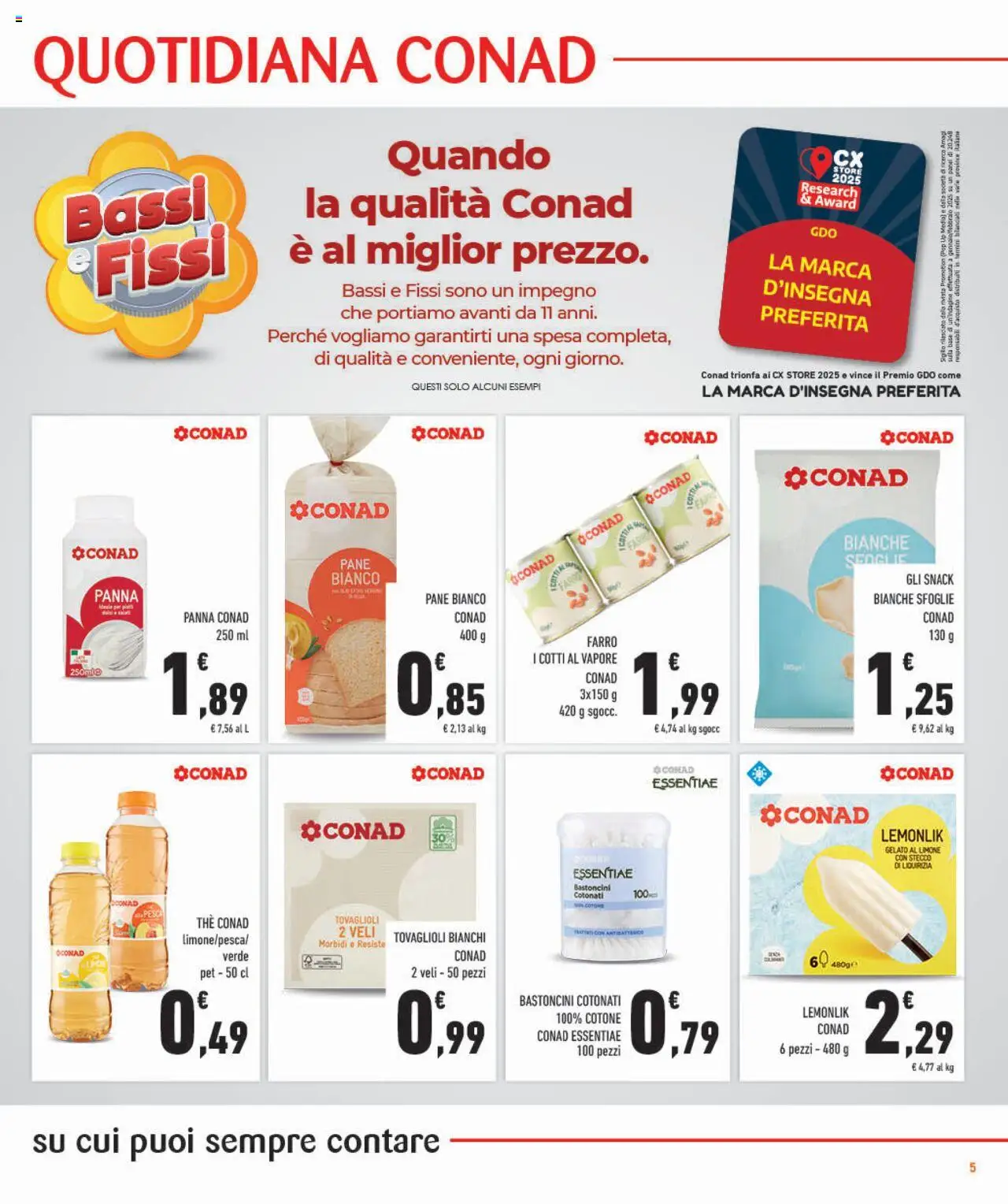 Volantino Conad del 06.08.2025 | Pagina: 5 | Prodotti: Panna, Limone, The, Farro
