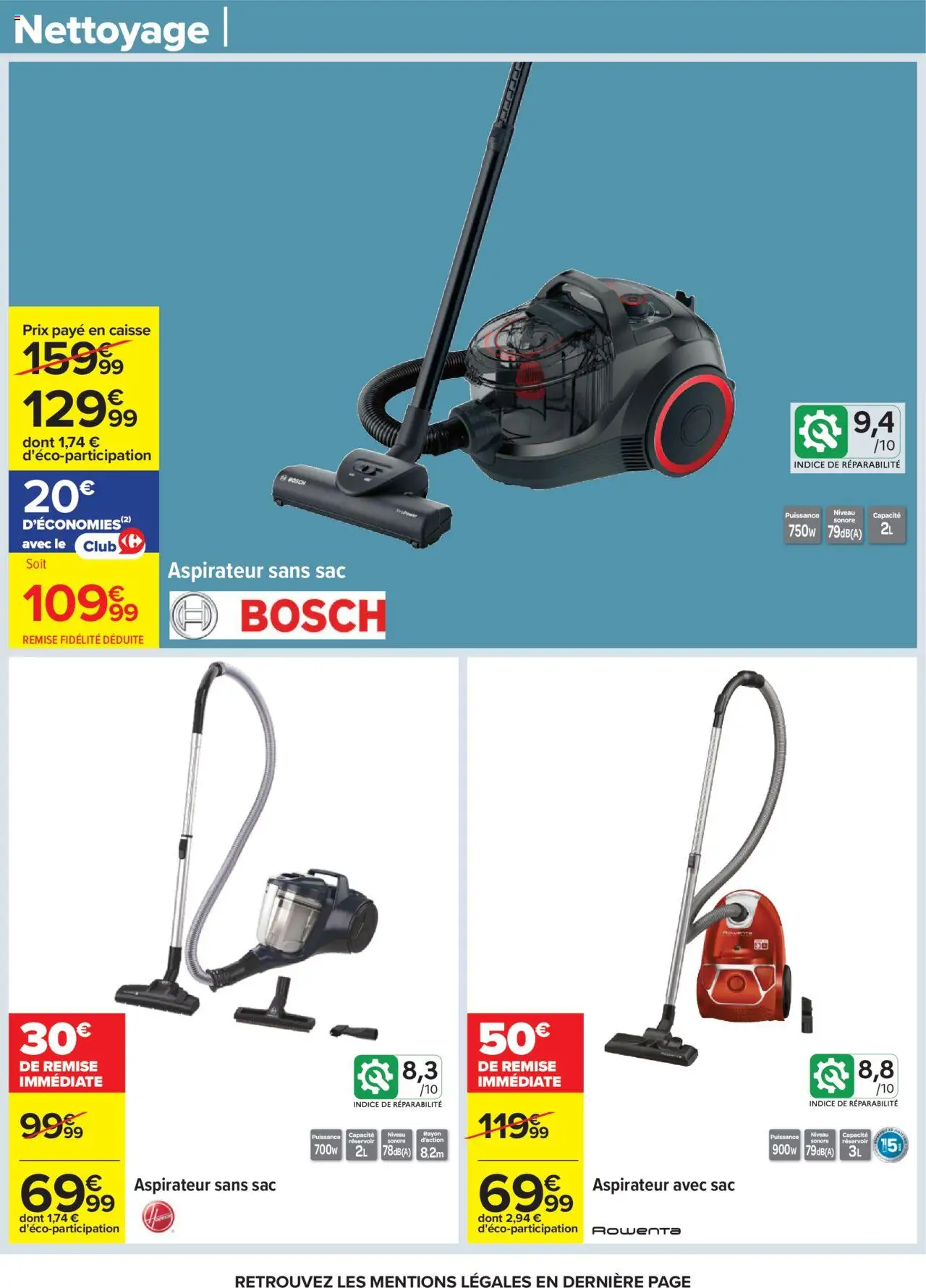 | Page: 48 | Produits: Sac, Aspirateur sans sac, Aspirateur