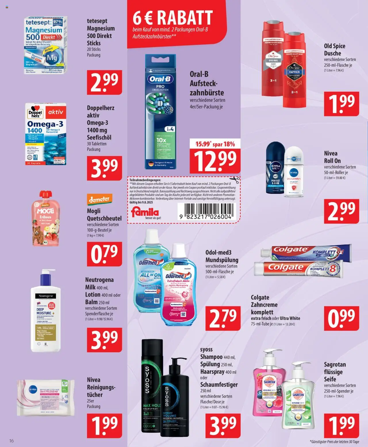 Famila Prospekt 	 - gültig ab dem 04.08.2025 | Seite: 16