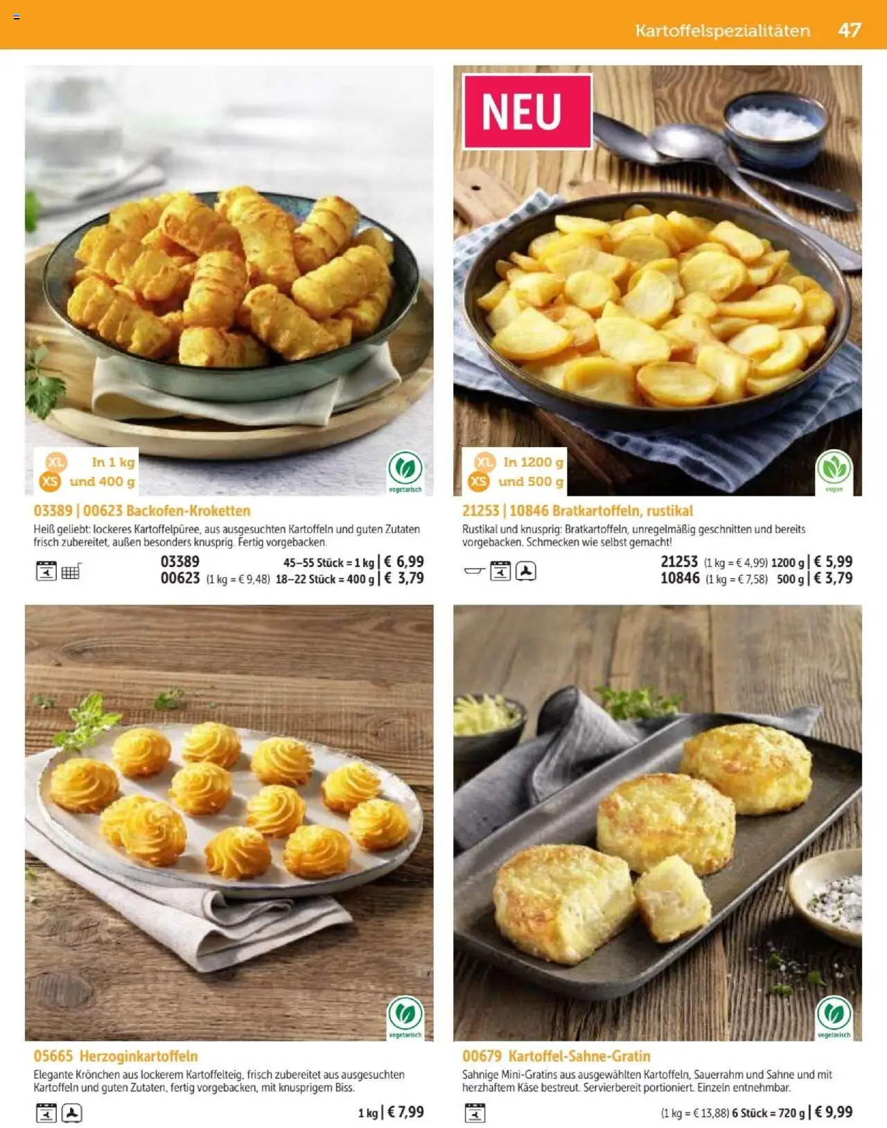 Bofrost Katalog – gültig ab 07.09.2025 | Seite: 47 | Produkte: Käse, Kartoffeln, Sauerrahm, Sahne