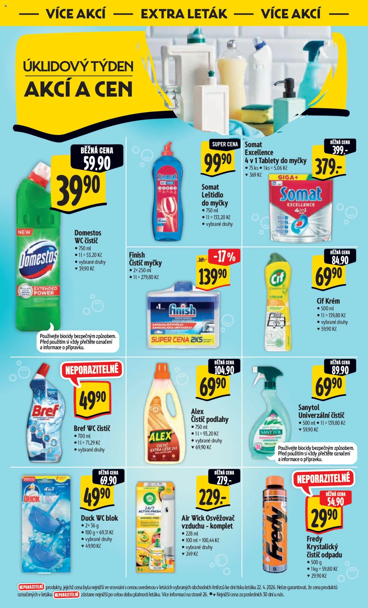 Albert leták - Hypermarket od 29.04.2026 | Strana: 45 | Produkty: Finish, Tablety do myčky, Blok, Sanytol