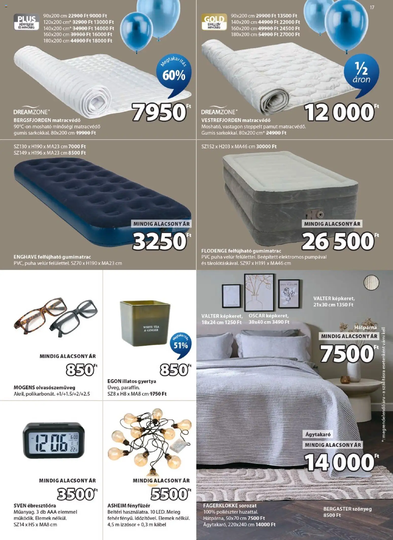 JYSK akciós ujság - amely érvényes a következő dátumtól: 29.04.2026 | Oldal: 17 | Termékek: Fényfüzér, Kábel, Tea, Ágytakaró