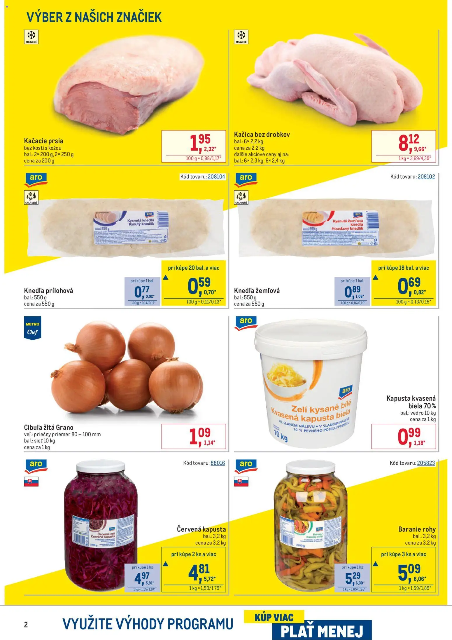 Nové Metro akcie – leták je platný od 05.11.2025 | Strana: 2 | Produkty: Kapusta, Kapusta biela, Kačica, Cibuľa