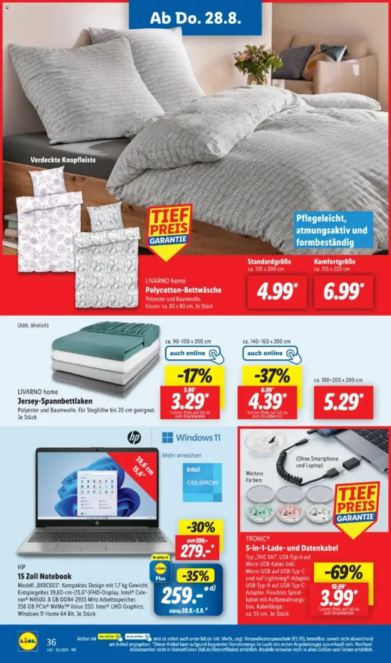 Lidl Prospekt 	 - gültig ab dem 25.08.2025 | Seite: 48 | Produkte: Kabel, Kissen, Laptop, Notebook