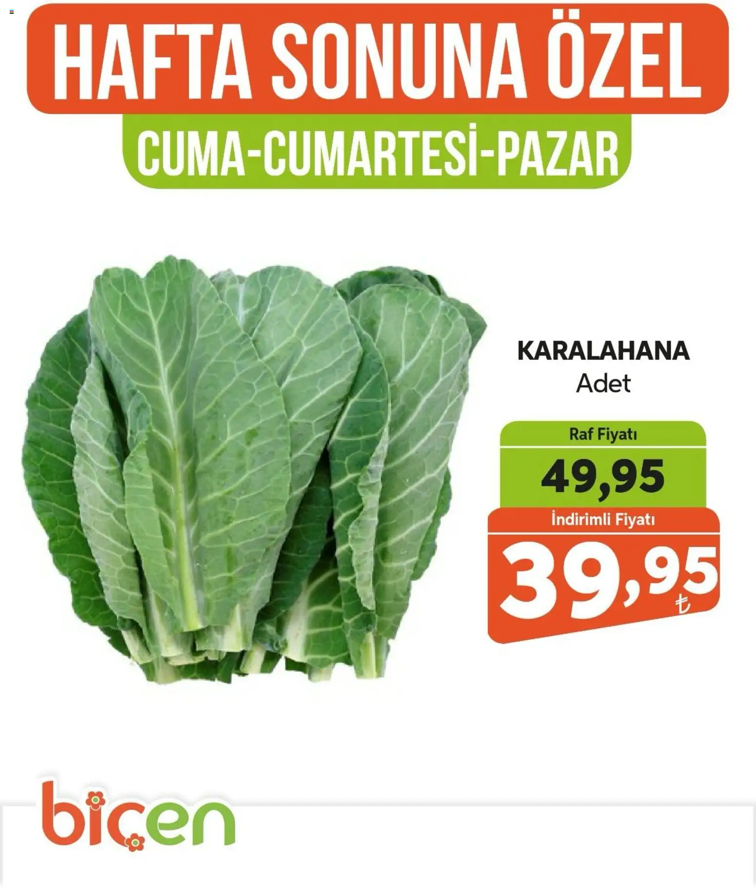 Biçen Market Hafta Sonuna Özel -Sebze İndirimi - 09.01.2026 tarihinden itibaren geçerlidir | Sayfa: 12 | Ürünler: Raf, Karalahana