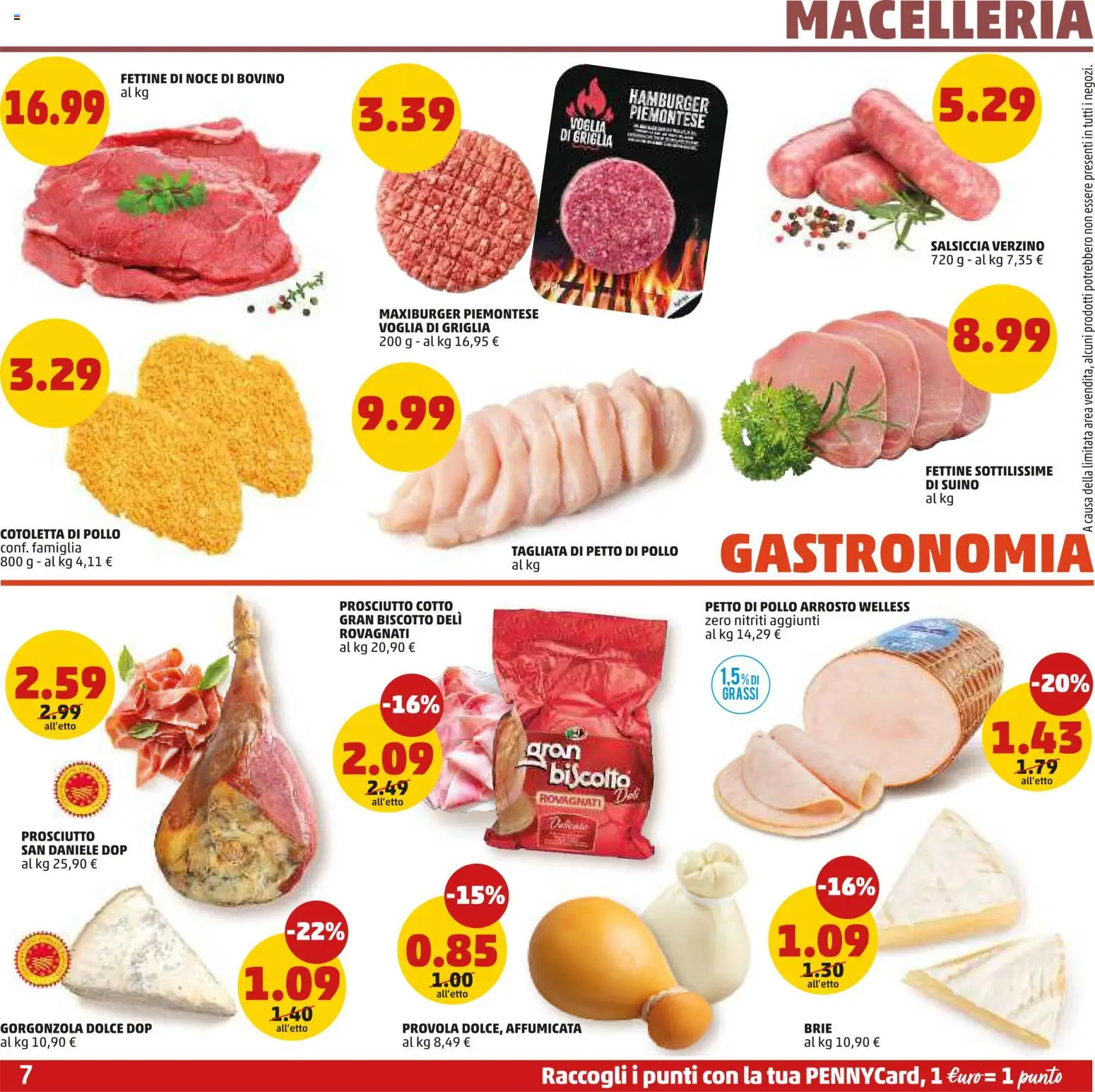 Volantino PENNY del 15.01.2026 | Pagina: 7 | Prodotti: Petto di Pollo, Prosciutto Cotto, Pollo, Provola