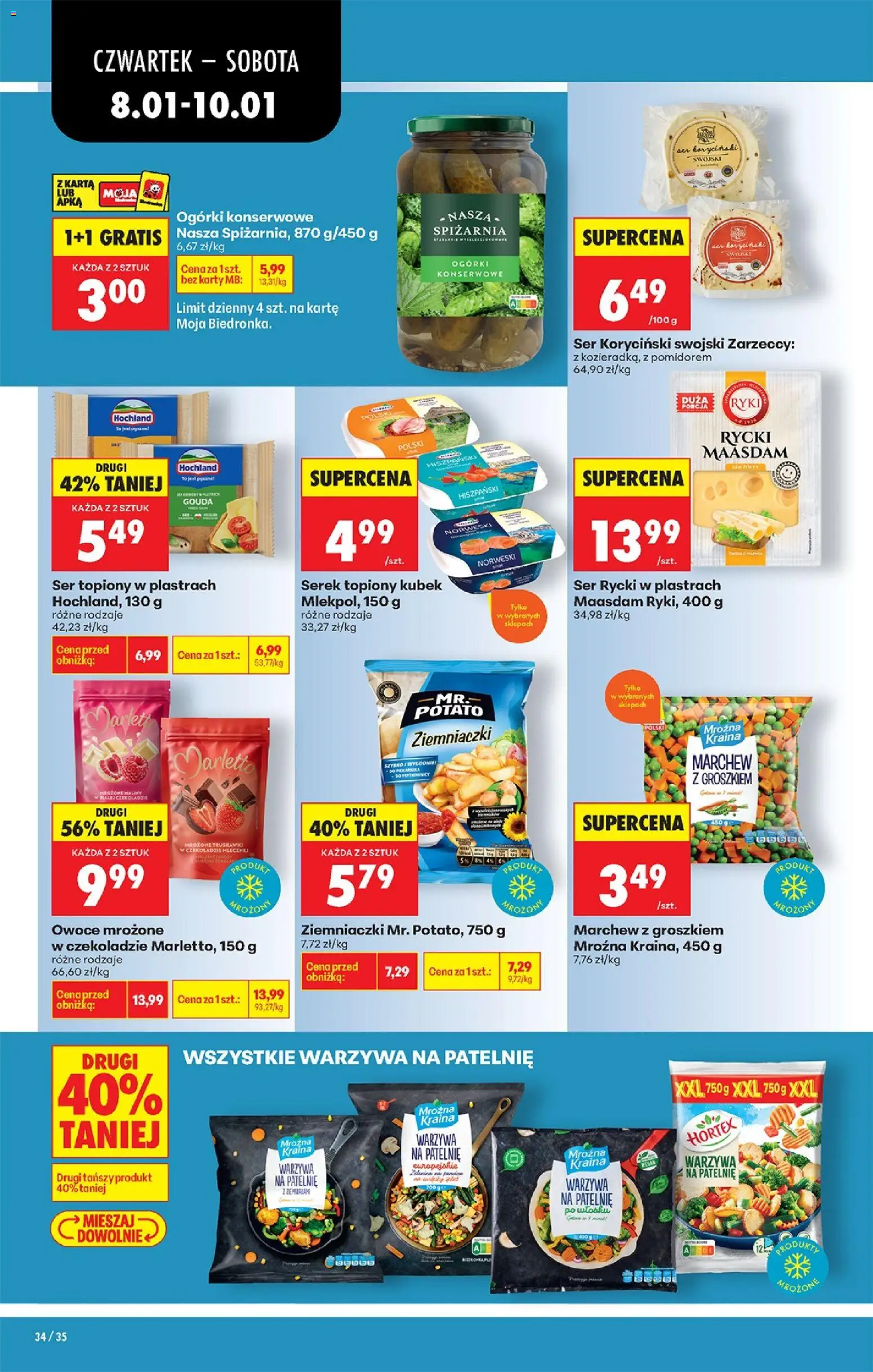 Biedronka gazetka - Oferta w tym tygodniu od 08.01.2026 | Strona: 42 | Produkty: Karta, Patelnie, Ogórki, Owoce