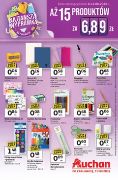 Pogląd oferty "Auchan Gazetka - Najtańsza Wyprawka Szkolna Hipermarket" - ważna od 08.08.2025
