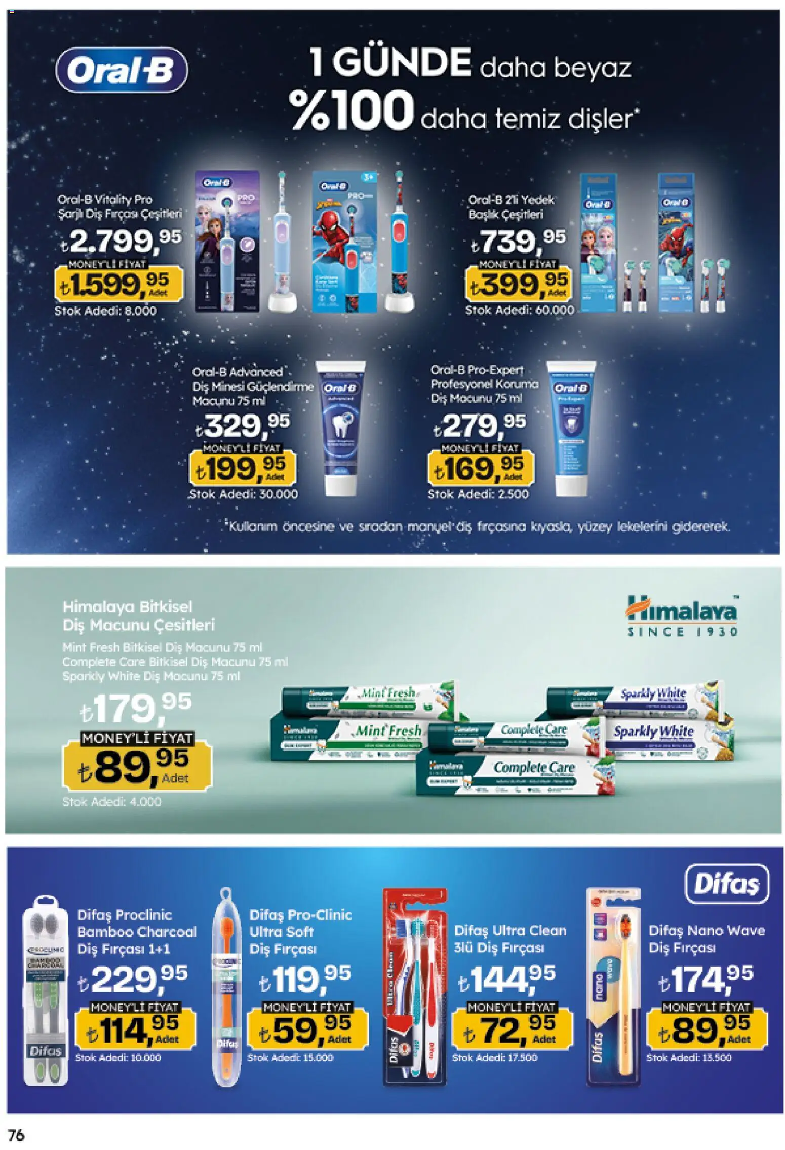 Migros Katalog - Migroskop - 26.03.2026 tarihinden itibaren geçerlidir | Sayfa: 76 | Ürünler: Diş macunu, Diş fırçası