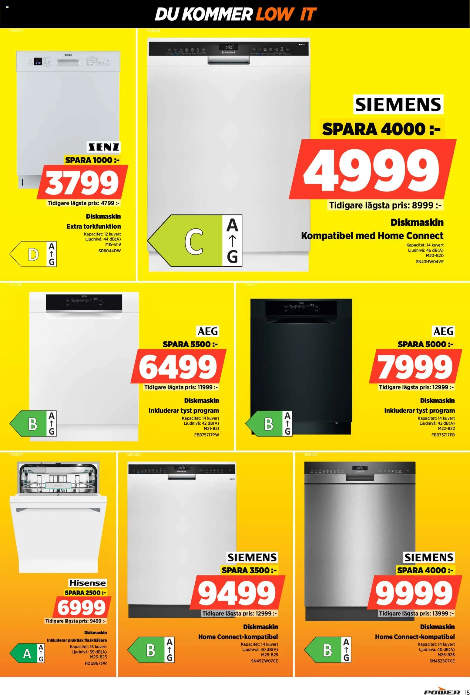 Power reklamblad aktuell från 19.01.2026 | Sida: 15 | Produkter: Diskmaskin, Kuvert