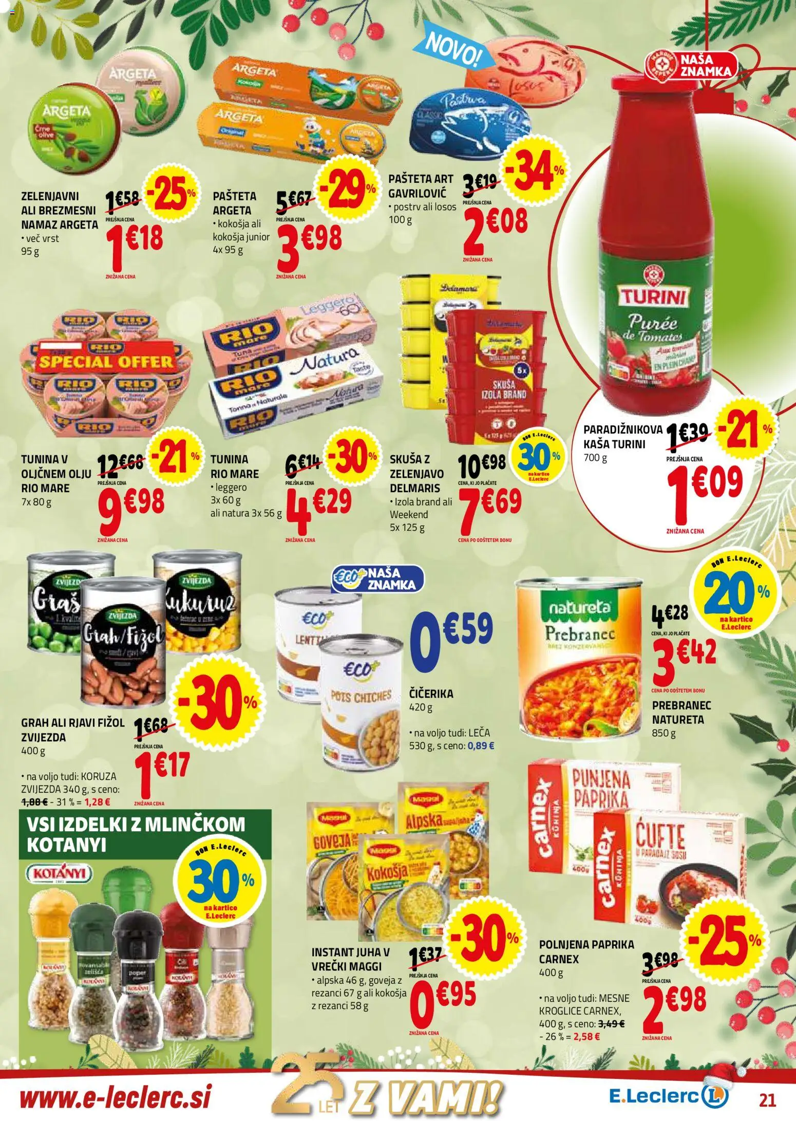 Novi E.leclerc katalog ponudbe – veljaven od 10.12.2025 | Stran: 21 | Izdelki: Rezanci, Paprika, Pašteta, Grah