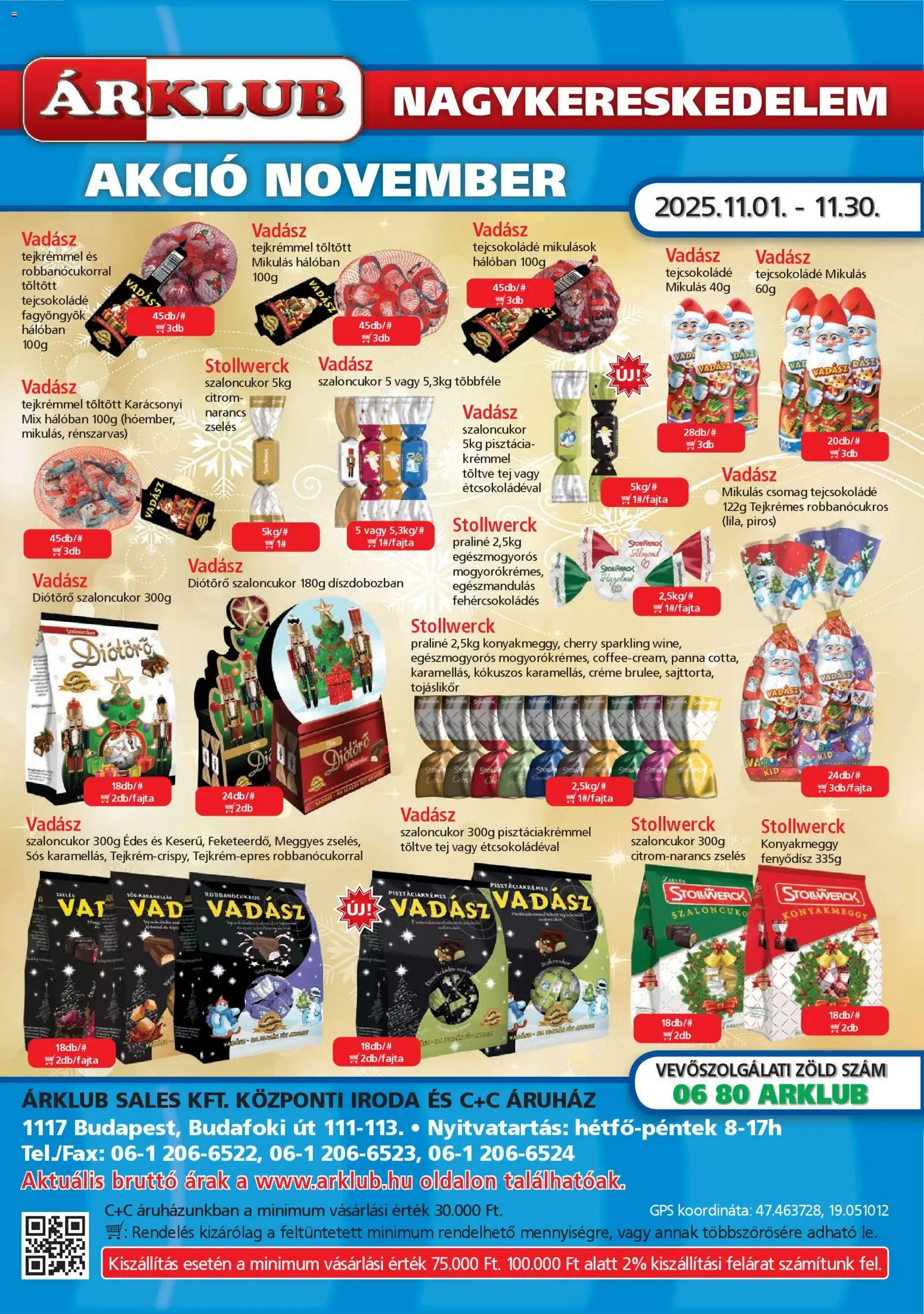 ÁRKLUB akciós ujság - amely érvényes a következő dátumtól: 01.11.2025 | Oldal: 1 | Termékek: Szaloncukor, Tejcsokoládé, Narancs, Citrom