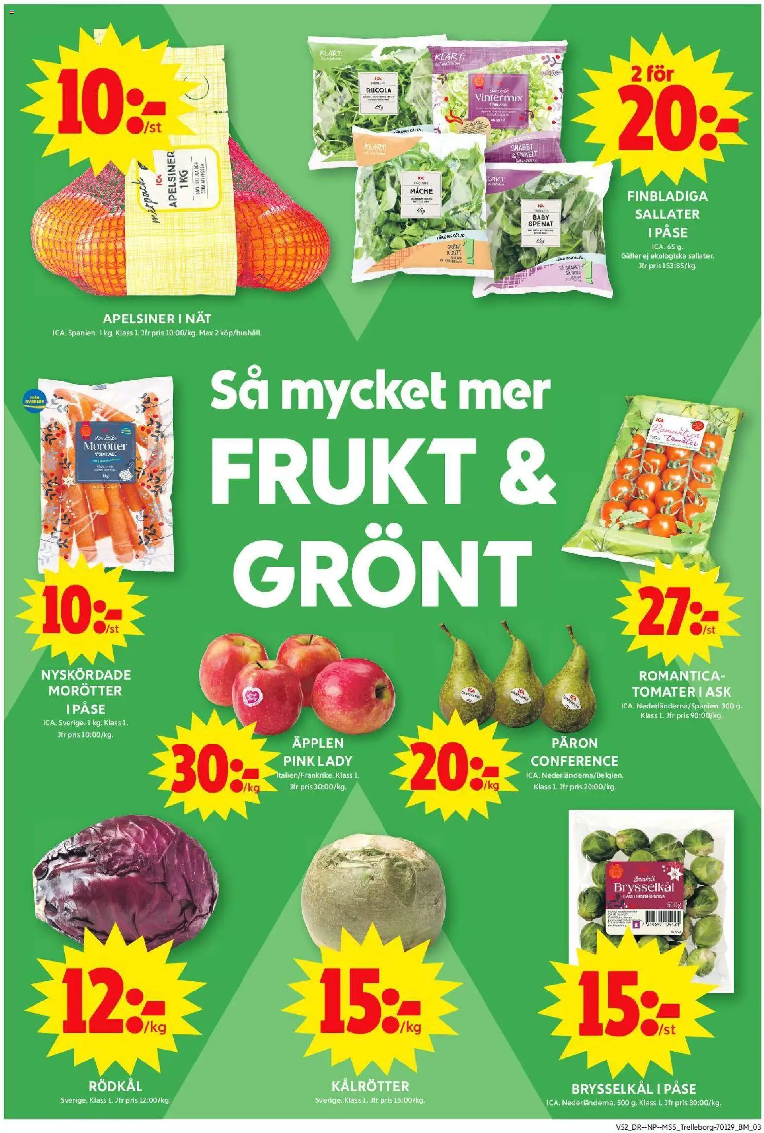 ICA Maxi reklamblad aktuell från 22.12.2025 | Sida: 3 | Produkter: Galler, Apelsiner, Tomater, Rödkål