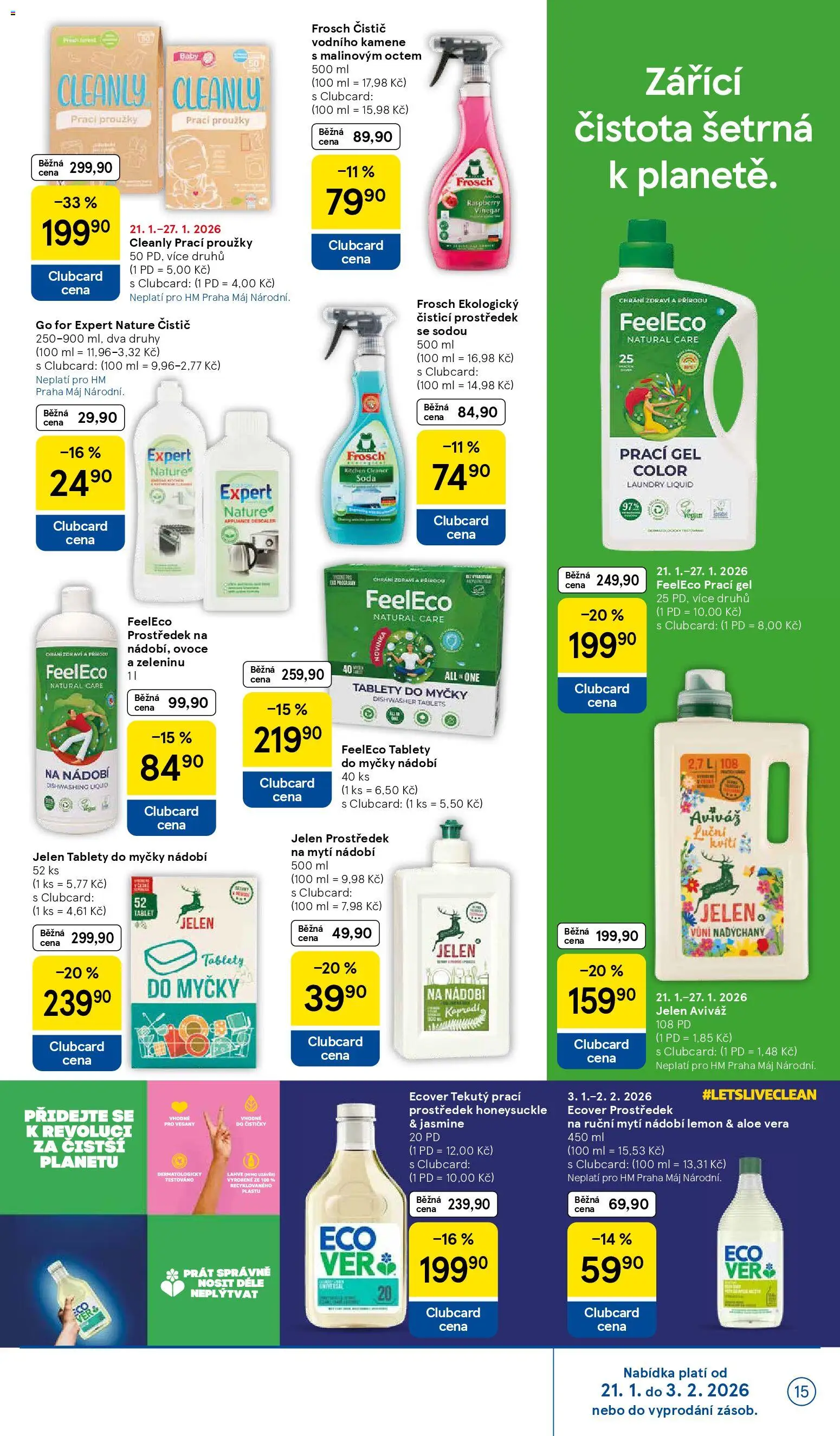 Tesco leták - Hypermarket od 21.01.2026 | Strana: 15 | Produkty: Aviváž, Tablety do myčky, Prací prostředek, Jelen