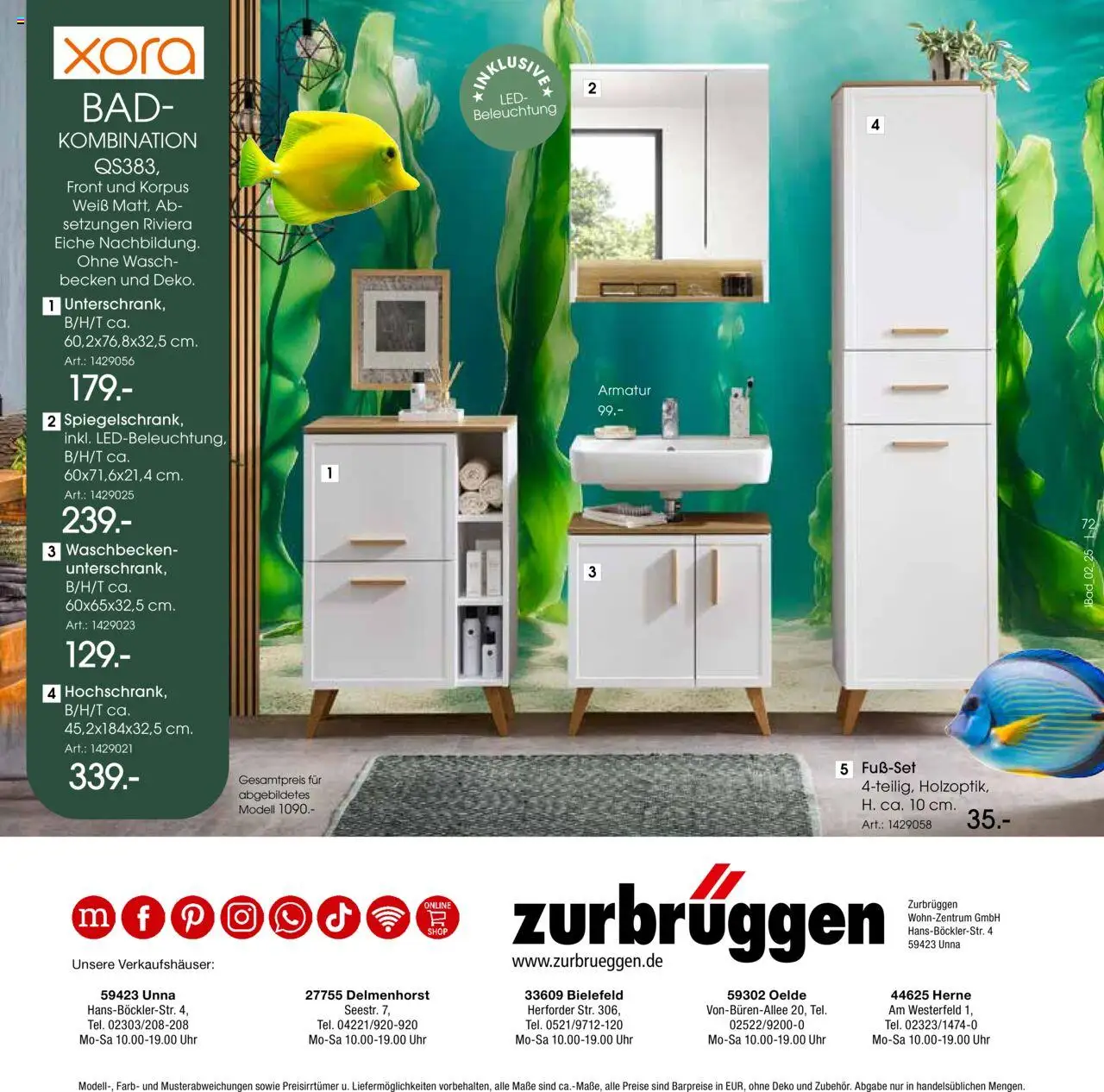 Zurbrüggen - Bad Spezial - gültig ab dem 11.06.2025 | Seite: 72 | Produkte: Waschbecken, Bad, Armatur, Uhr