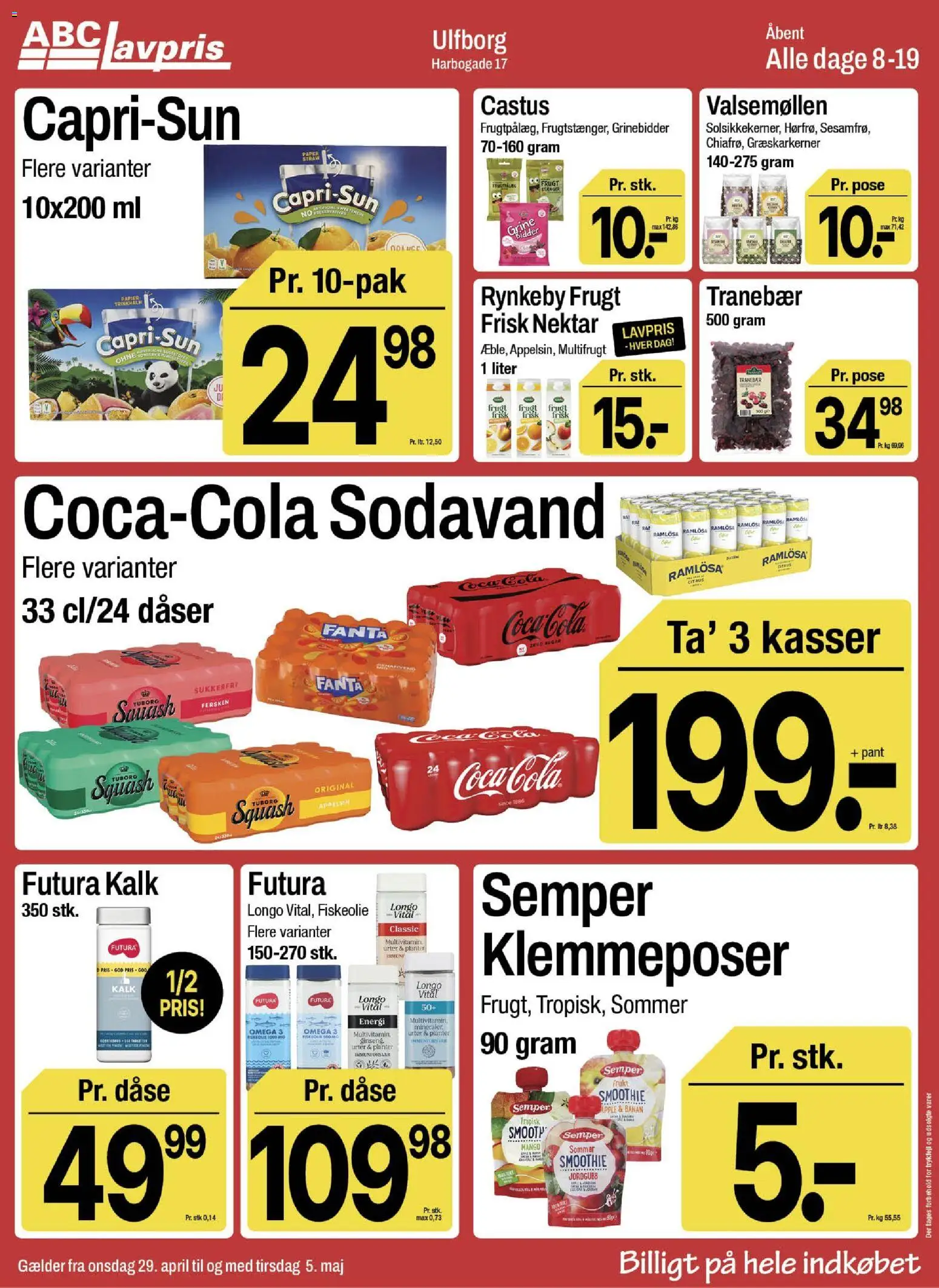 Abc Lavpris tilbudsavis – gyldig fra 29.04.2026 | Side: 11 | Produkter: Græskarkerner, Sodavand, Fanta, Smoothie