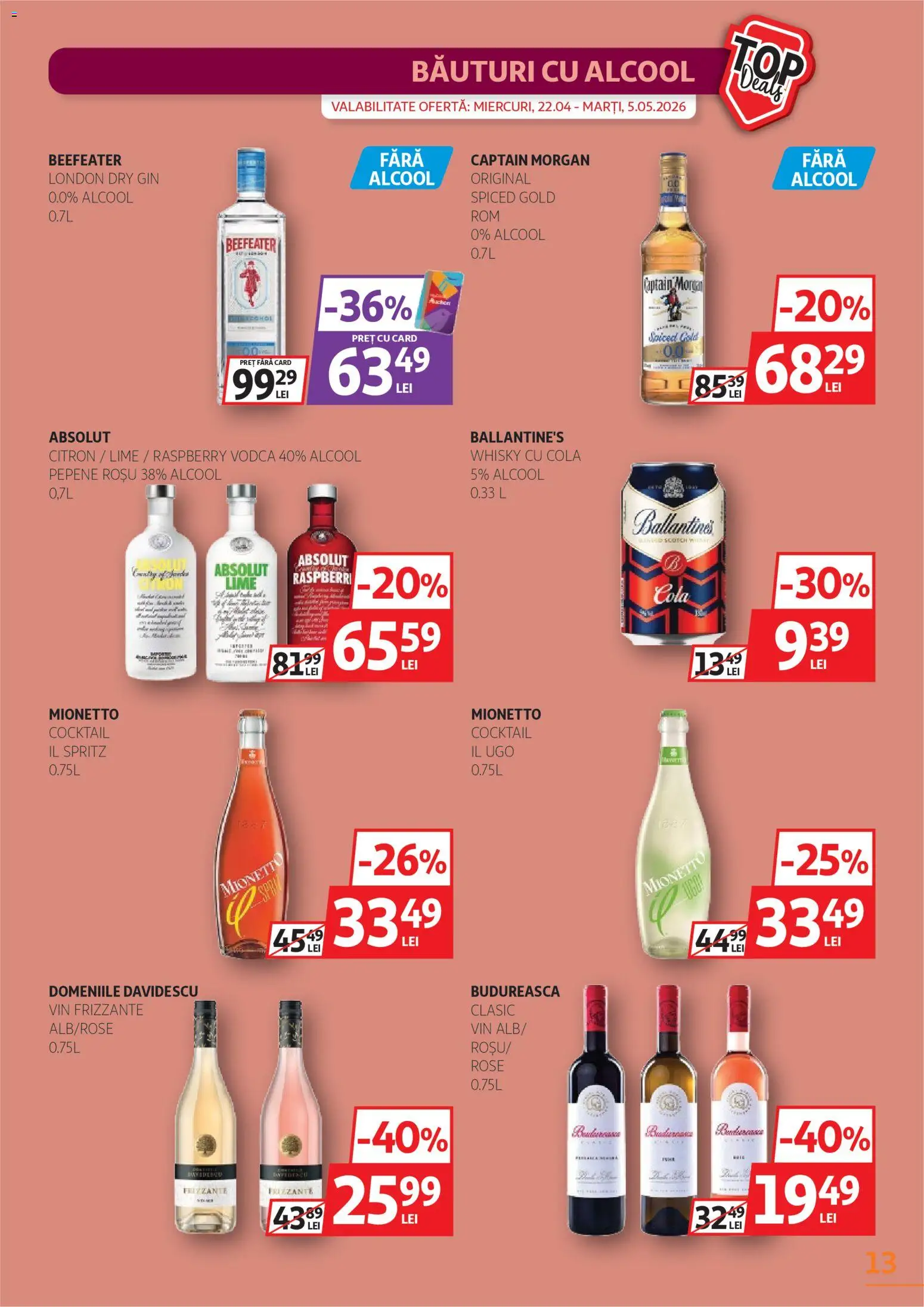 Noul catalog Auchan – valabil de la 22.04.2026 | Pagină: 13 | Produse: Lime, Amerikan servis, Vin, Cocktail