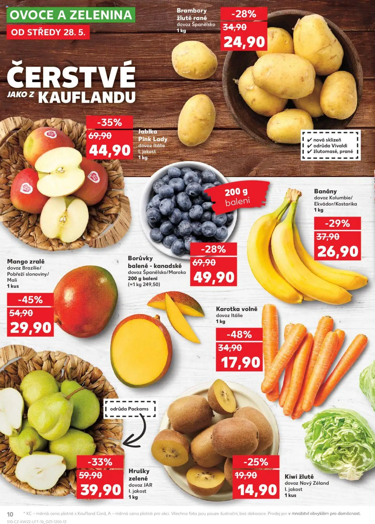 Kaufland leták - Praha 4 od 28.05.2025 | Strana: 10 | Produkty: Ovoce a zelenina, Ovoce, Borůvky, Zelenina