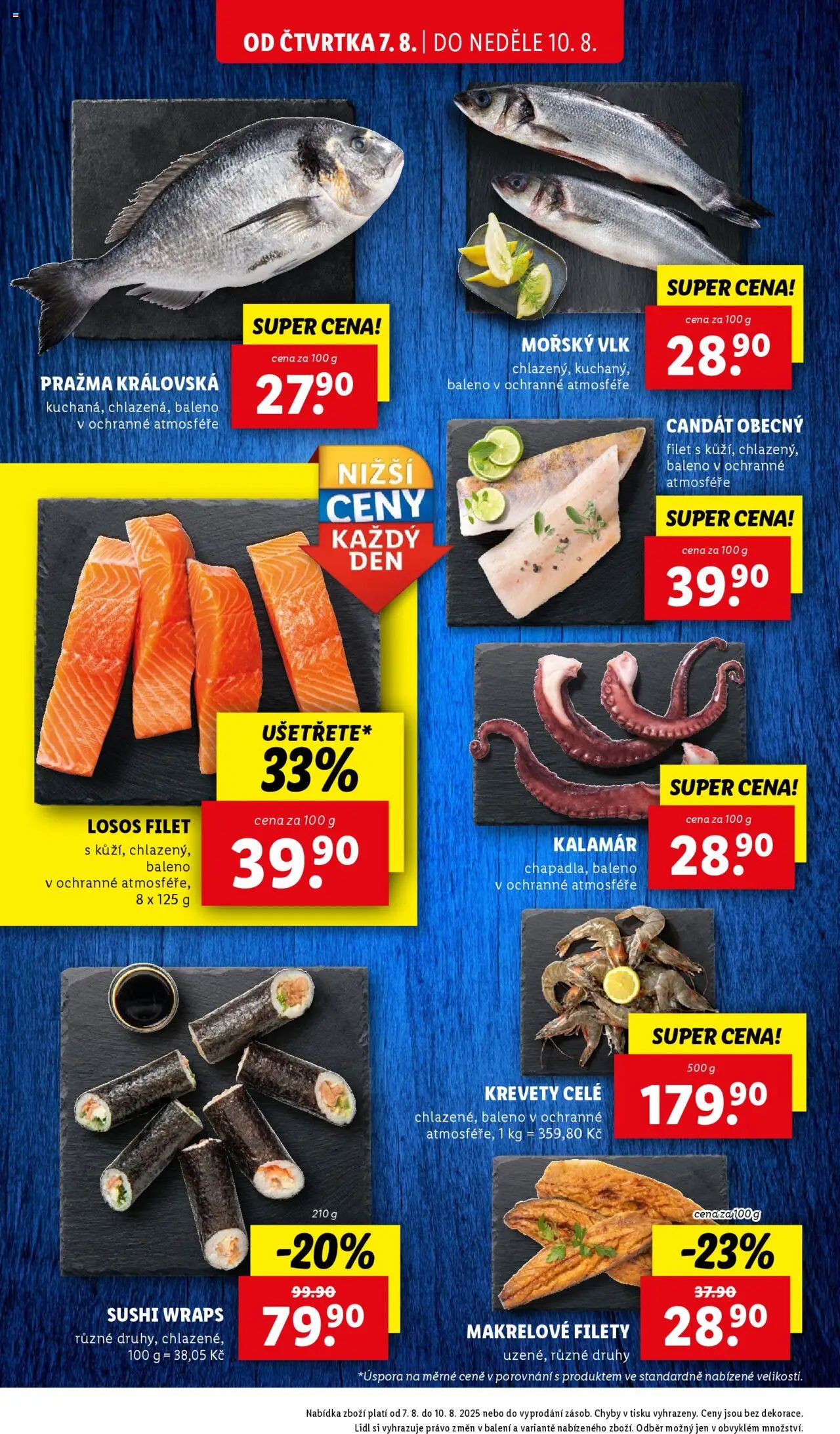 Lidl leták od 07.08.2025 | Strana: 10 | Produkty: Losos Filet, Candát, Filet, Krevety