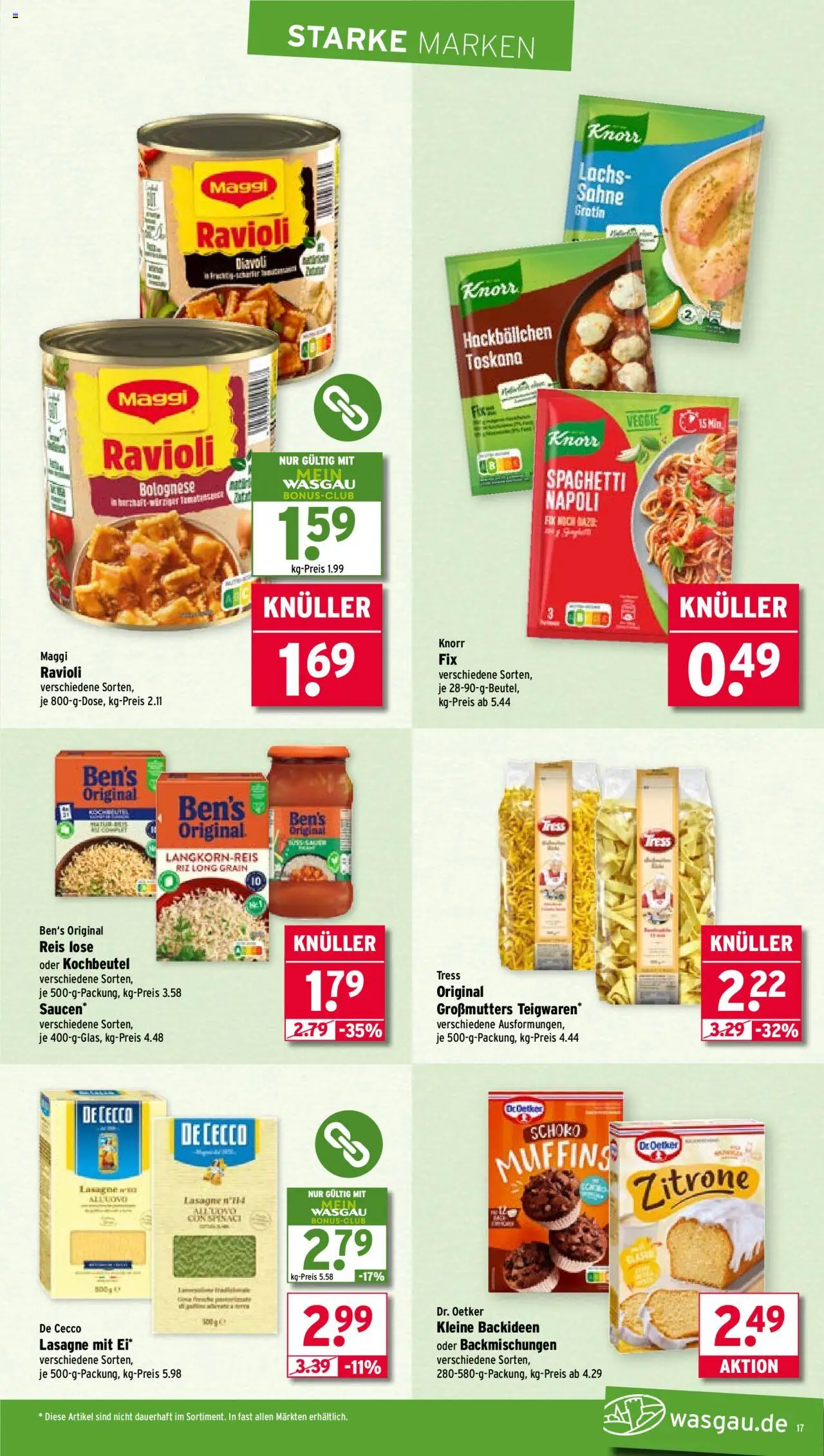 Wasgau Prospekt 	 - gültig ab dem 21.07.2025 | Seite: 17 | Produkte: Maggi, Knorr, Zitrone, Sahne