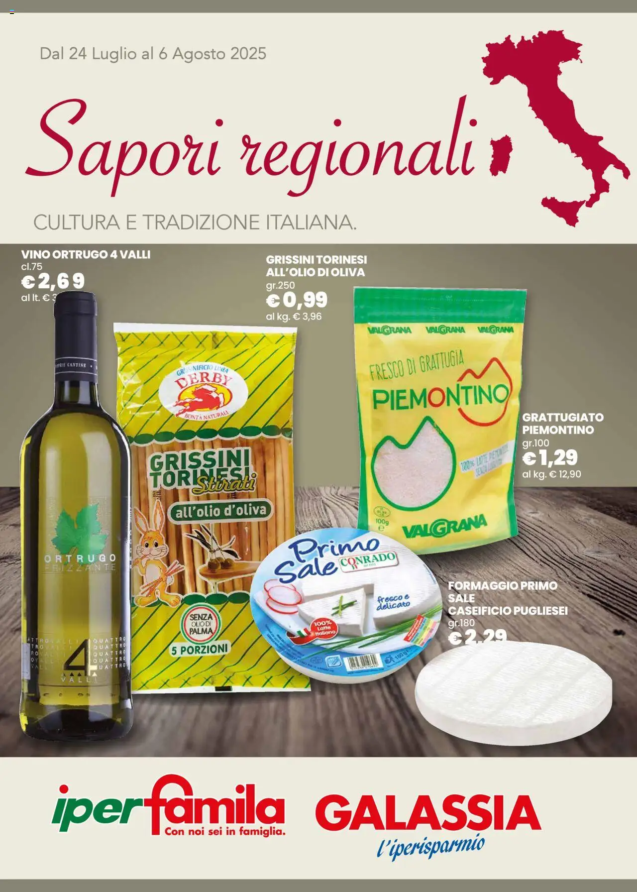 Volantino Galassia del 24.07.2025 | Pagina: 1 | Prodotti: Sale, Latte, Formaggio, Olio