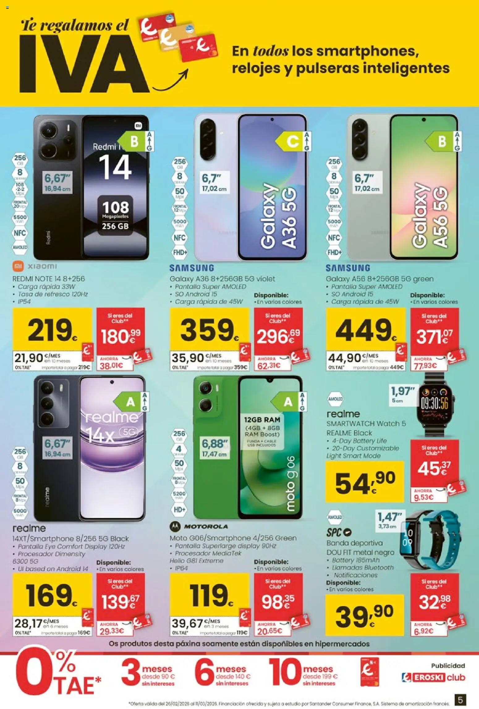 Eroski Oh Qué tecno │ válido desde el 26.02.2026 | Página: 5 | Productos: Té, Cable, Funda