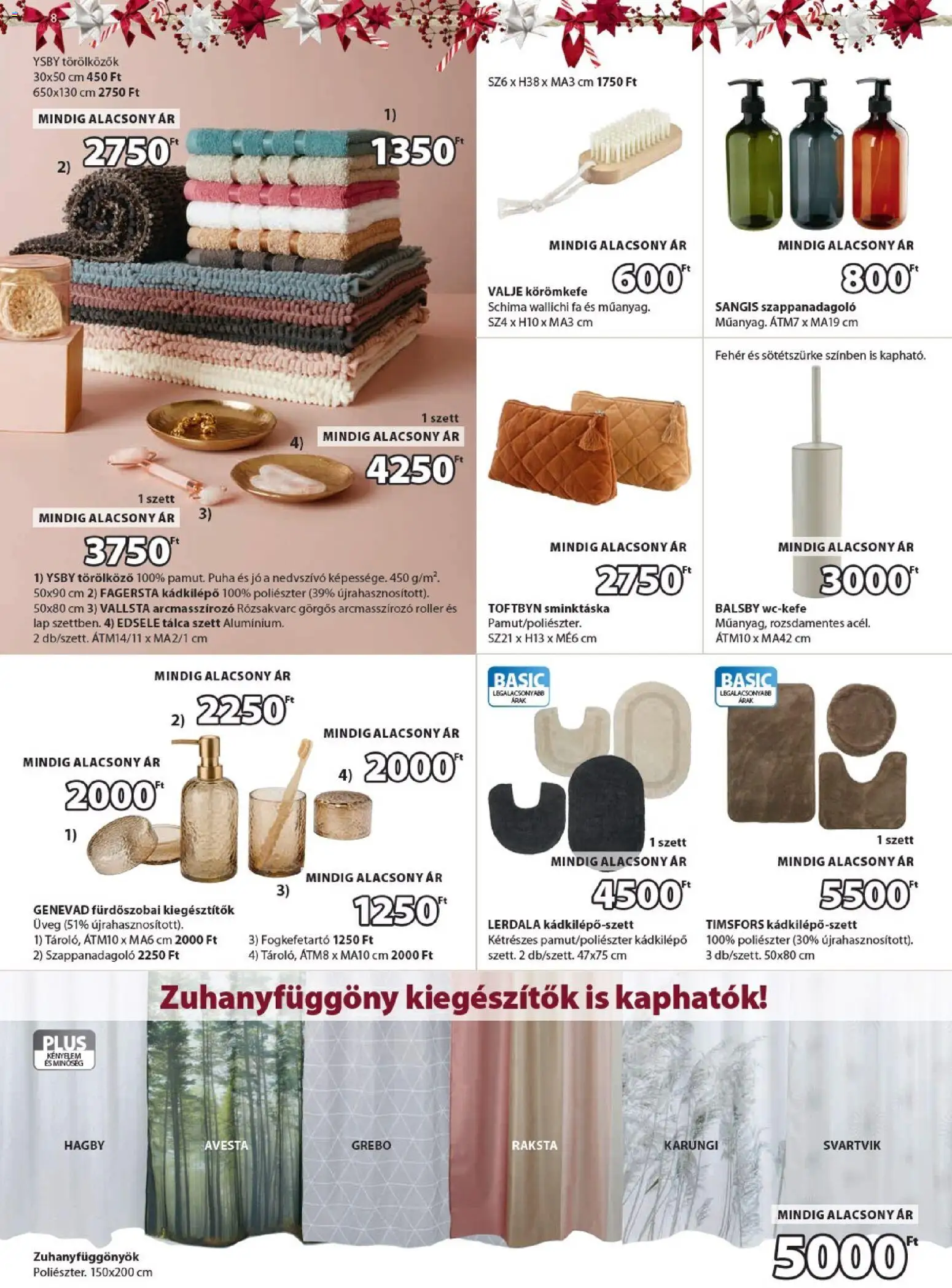 JYSK akciós ujság - amely érvényes a következő dátumtól: 10.12.2025 | Oldal: 8 | Termékek: Törölköző, Roller, Szappanadagoló, Fogkefetartó