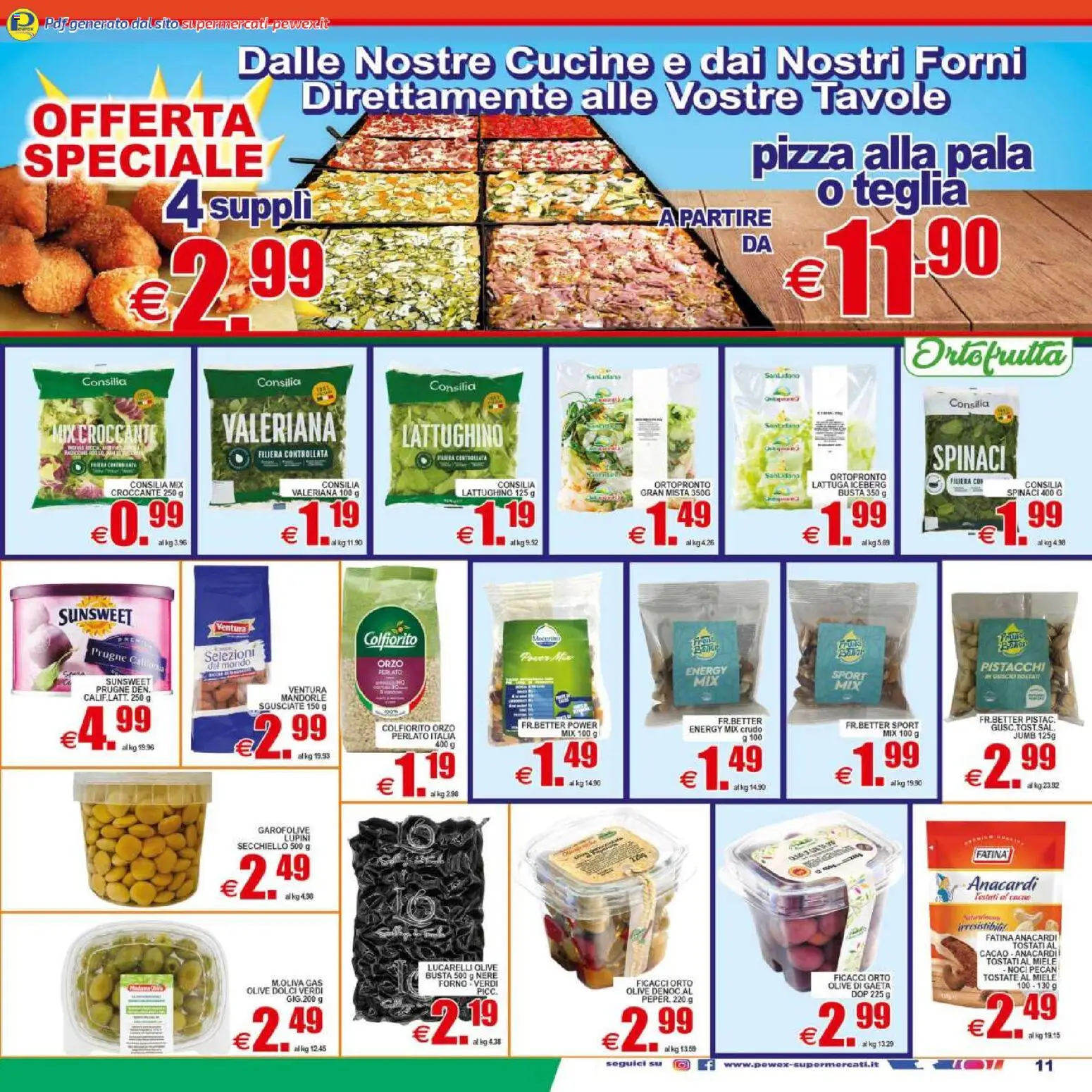 Volantino Pewex del 29.04.2026 | Pagina: 11 | Prodotti: Cucine, Olive, Spinaci, Miele