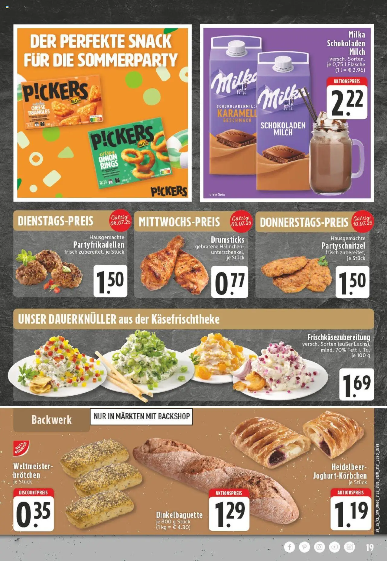 Edeka prospekt Kevelaer	 - gültig ab dem 06.07.2025 | Seite: 19 | Produkte: Hahnchen, Milch, McCain, Milka