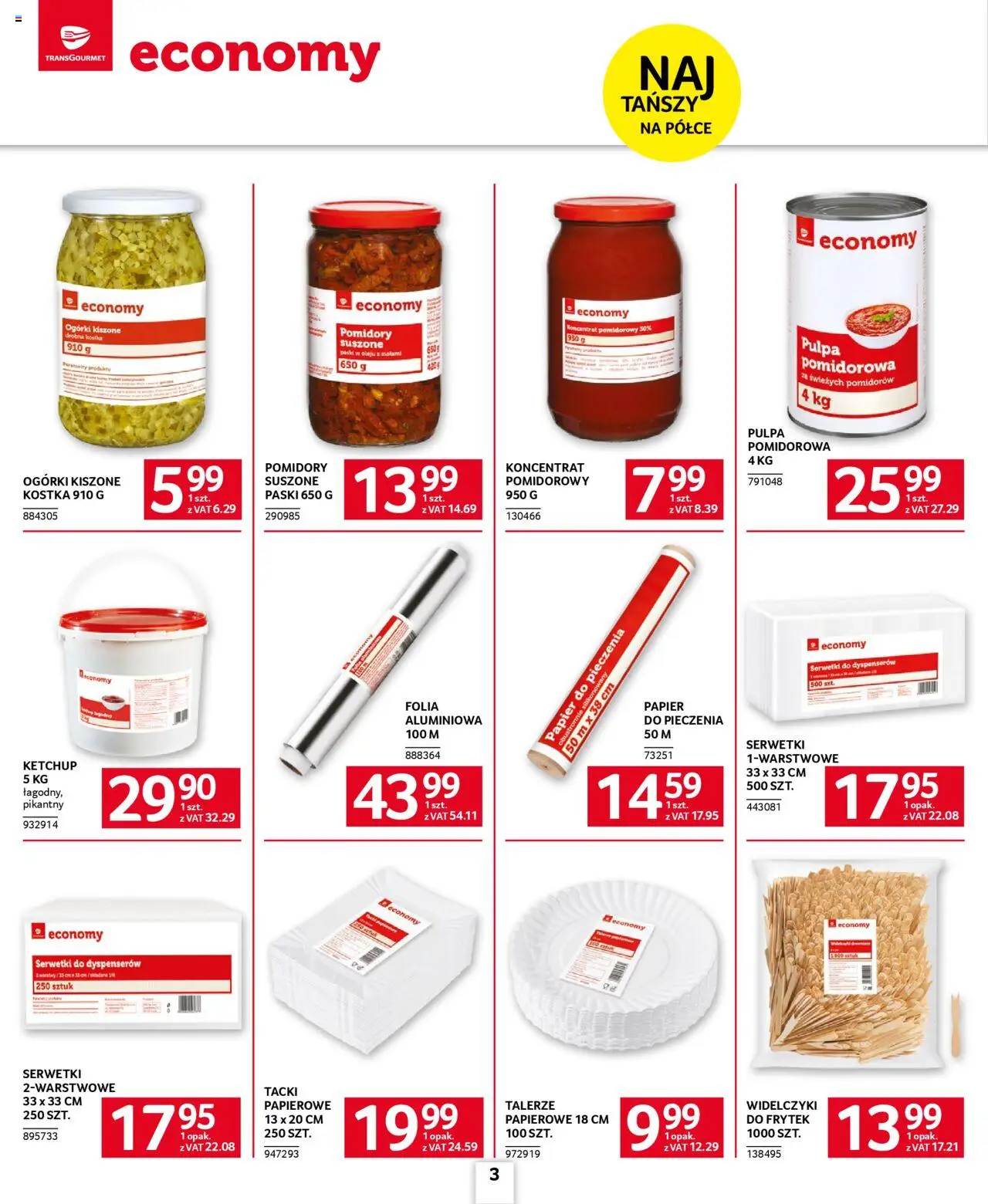 Selgros cash&carry Gazetka - Oferta dla gastronomii od 05.06.2025 | Strona: 3 | Produkty: Ketchup, Talerze, Pomidory, Ogórki