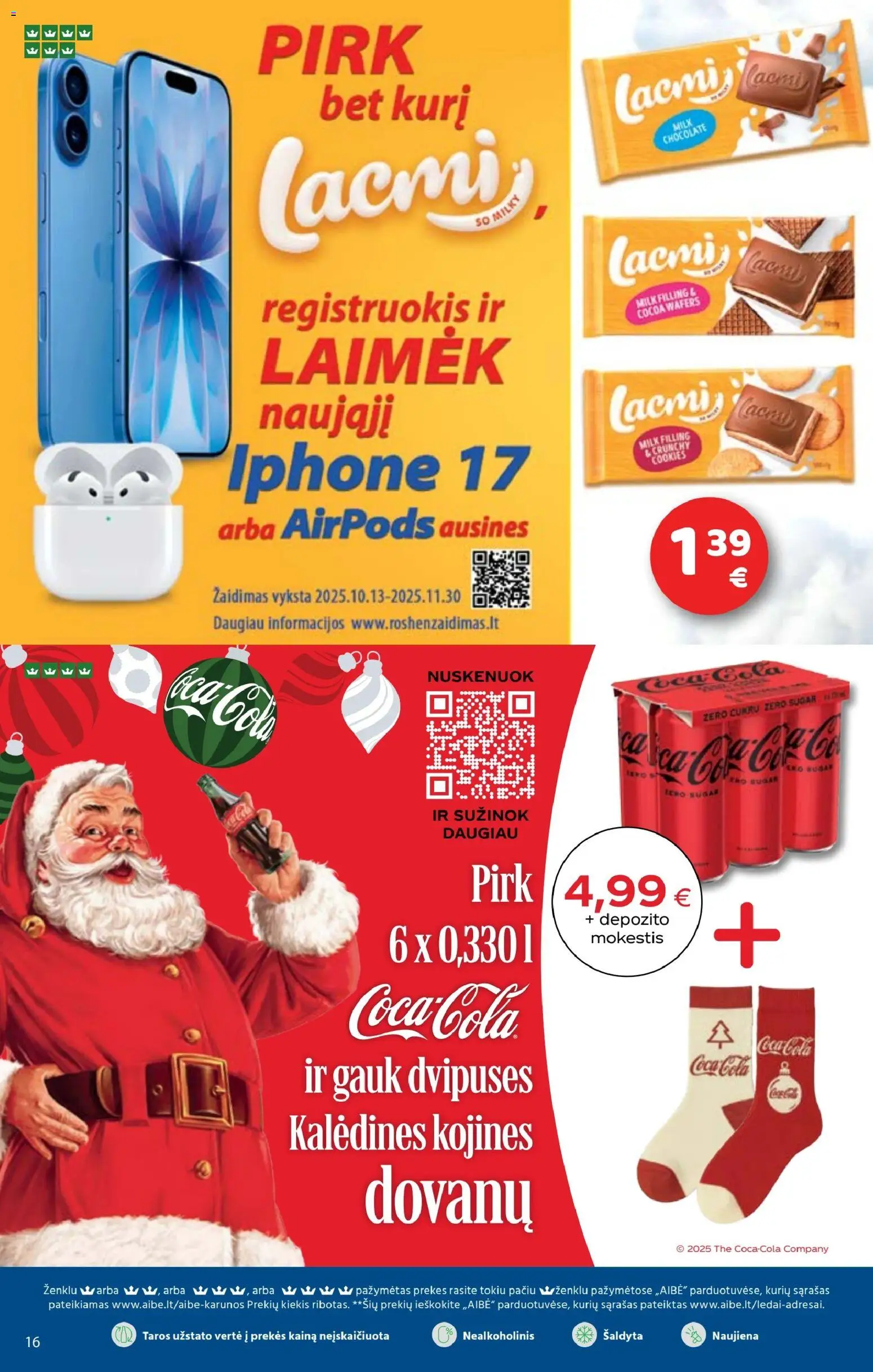 AIBE akcijos nuo 13.11.2025 | Puslapis: 16 | Prekių: Ausinės, Žaidimas, Kojinės