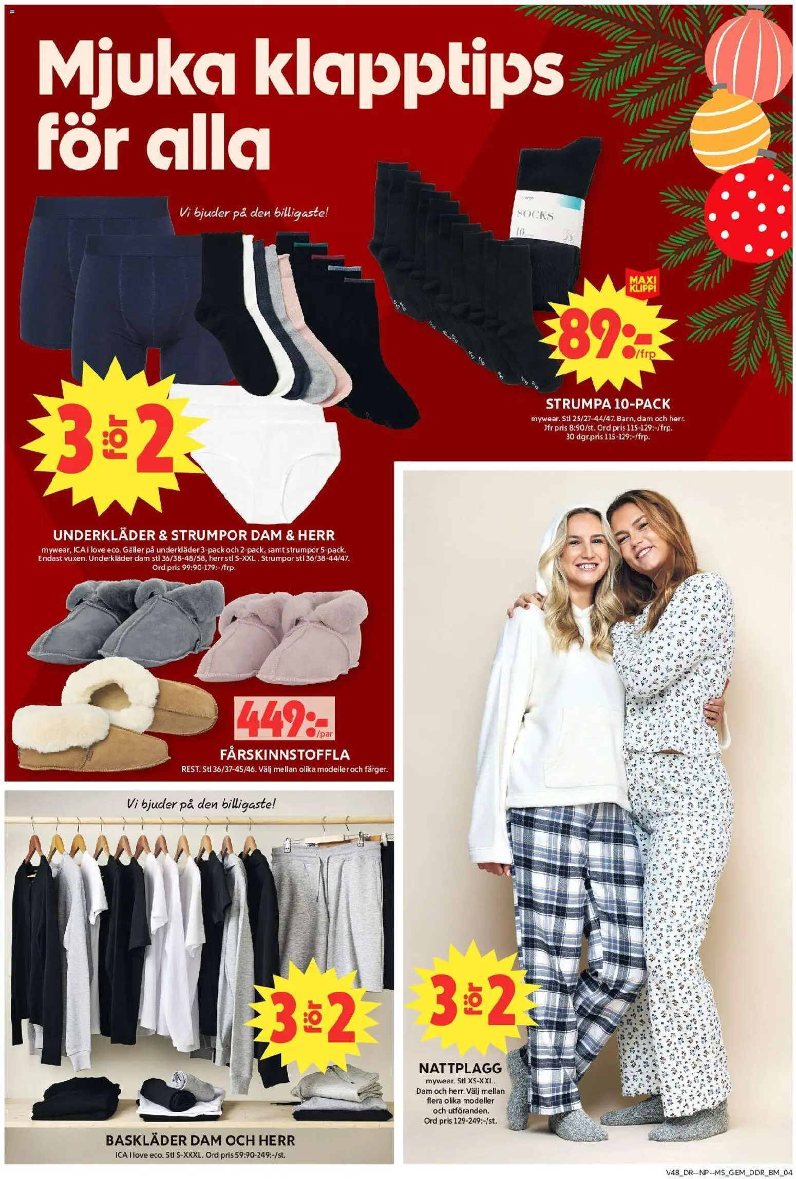ICA Maxi reklamblad aktuell från 24.11.2025 | Sida: 11 | Produkter: Galler, Underkläder, Strumpor