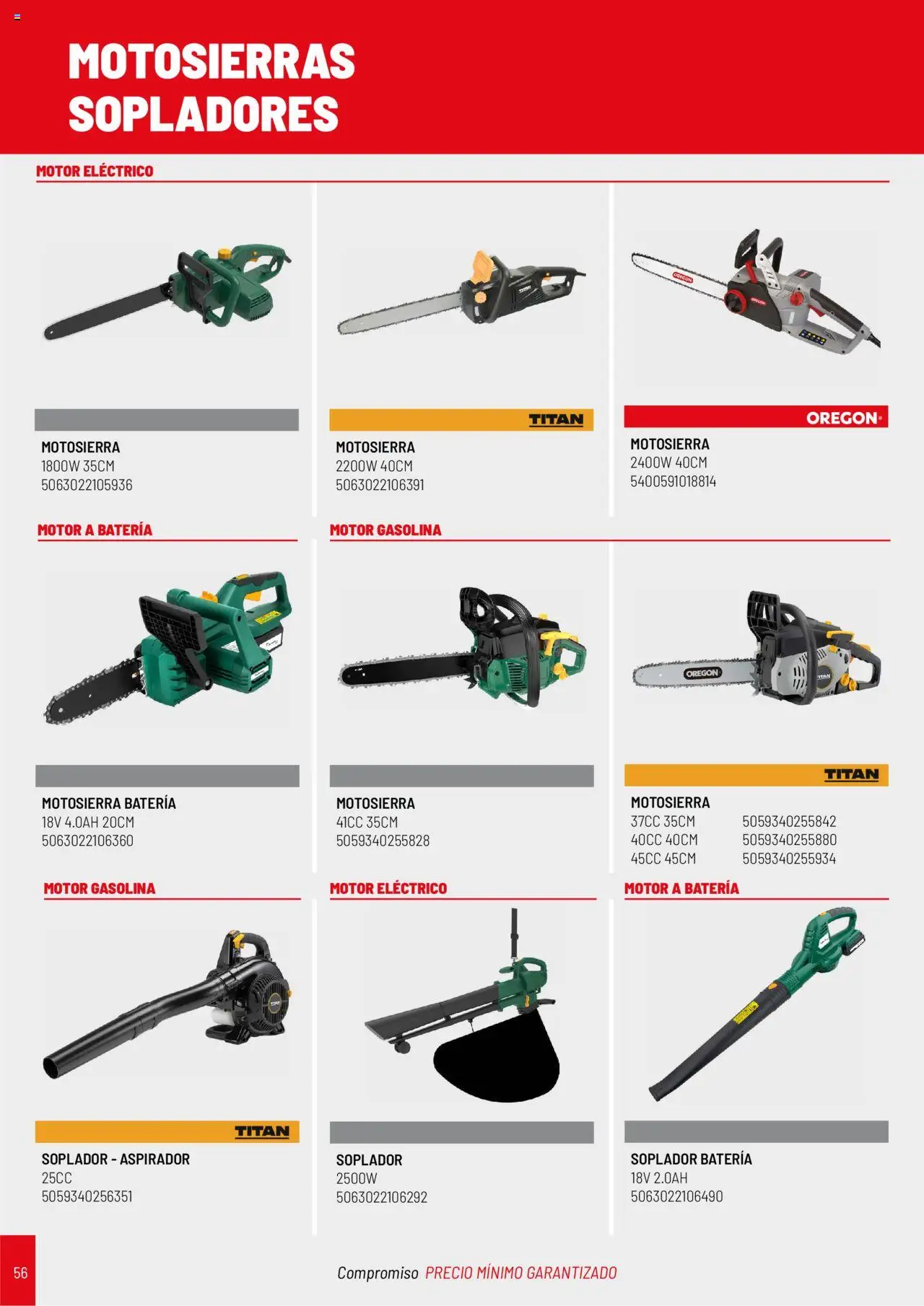 Brico Depôt Jardín │ válido desde el 25.04.2025 | Página: 56 | Productos: Motosierra, Aspirador, Batería