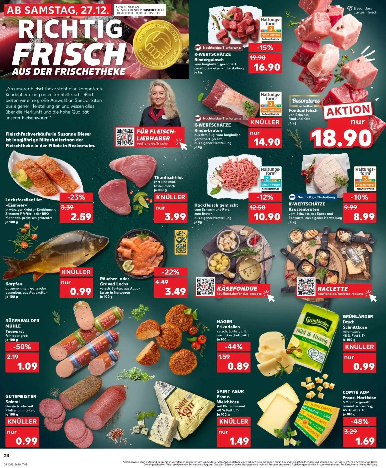 Kaufland prospekt Chemnitz	 – gültig ab 28.12.2025 | Seite: 24 | Produkte: Rindergulasch, Lachs, Salami, Fleisch