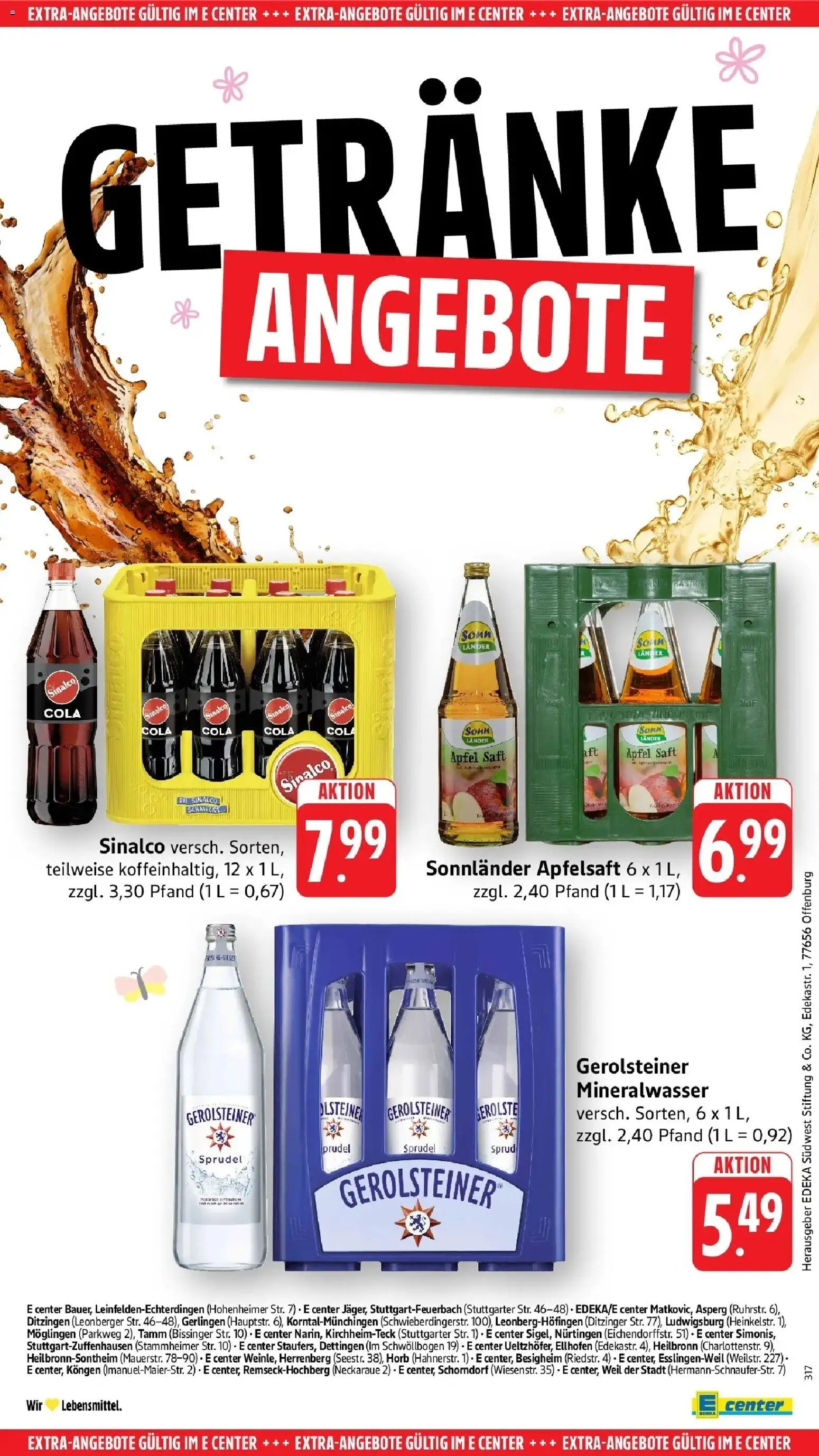 E center Prospekt Horb Am Neckar	 – gültig ab 23.03.2026 | Seite: 53 | Produkte: Sinalco, Äpfel, Saft, Gerolsteiner