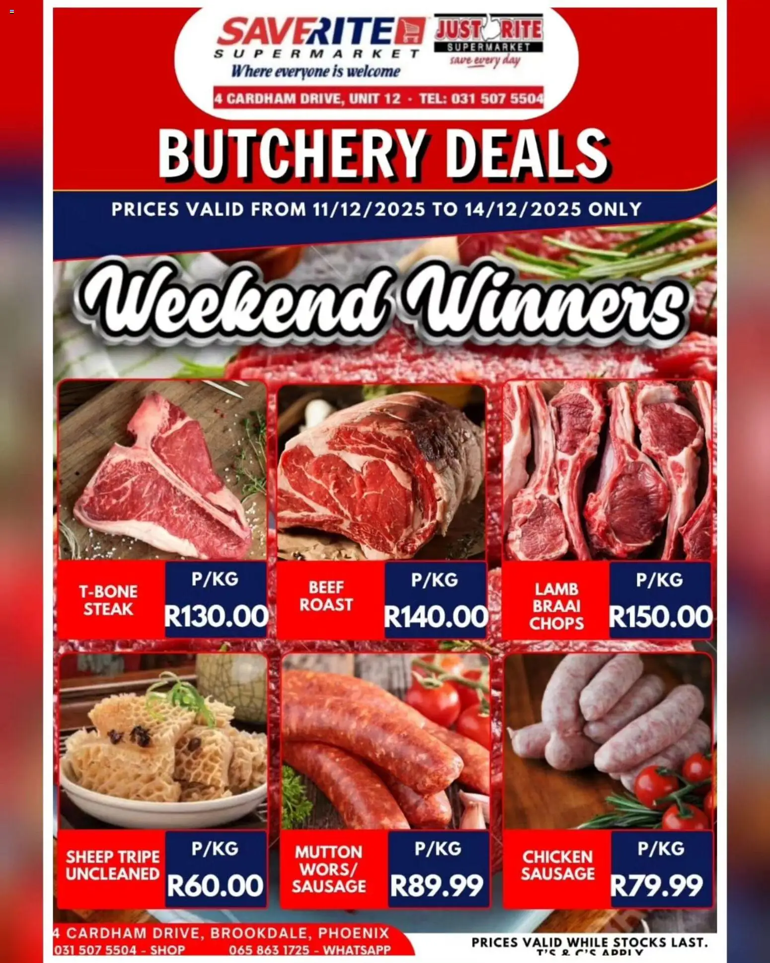 New Saverite catalogue – valid from 11.12.2025 | Page: 2 | Products: Steak, Chicken, Beef, Sausage