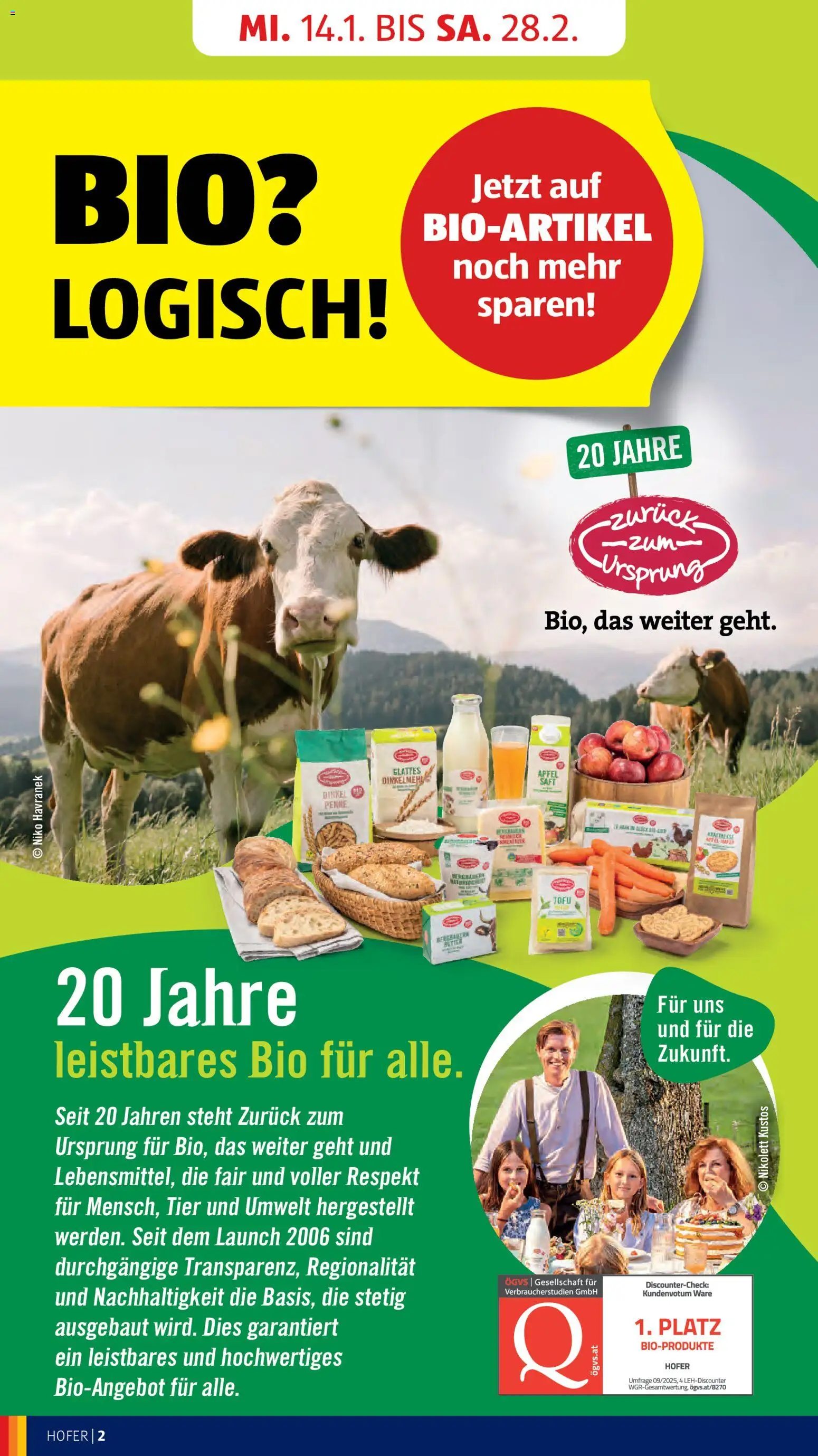 Hofer Flugblatt gültig ab 14.01.2026 | Seite: 4 | Produkte: Butter, Saft, Äpfel