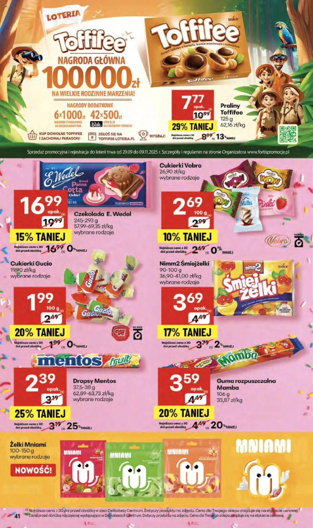 Delikatesy Centrum Gazetka od 02.10.2025 | Strona: 41 | Produkty: Praliny, Toffifee, Delikatesy, Żelki