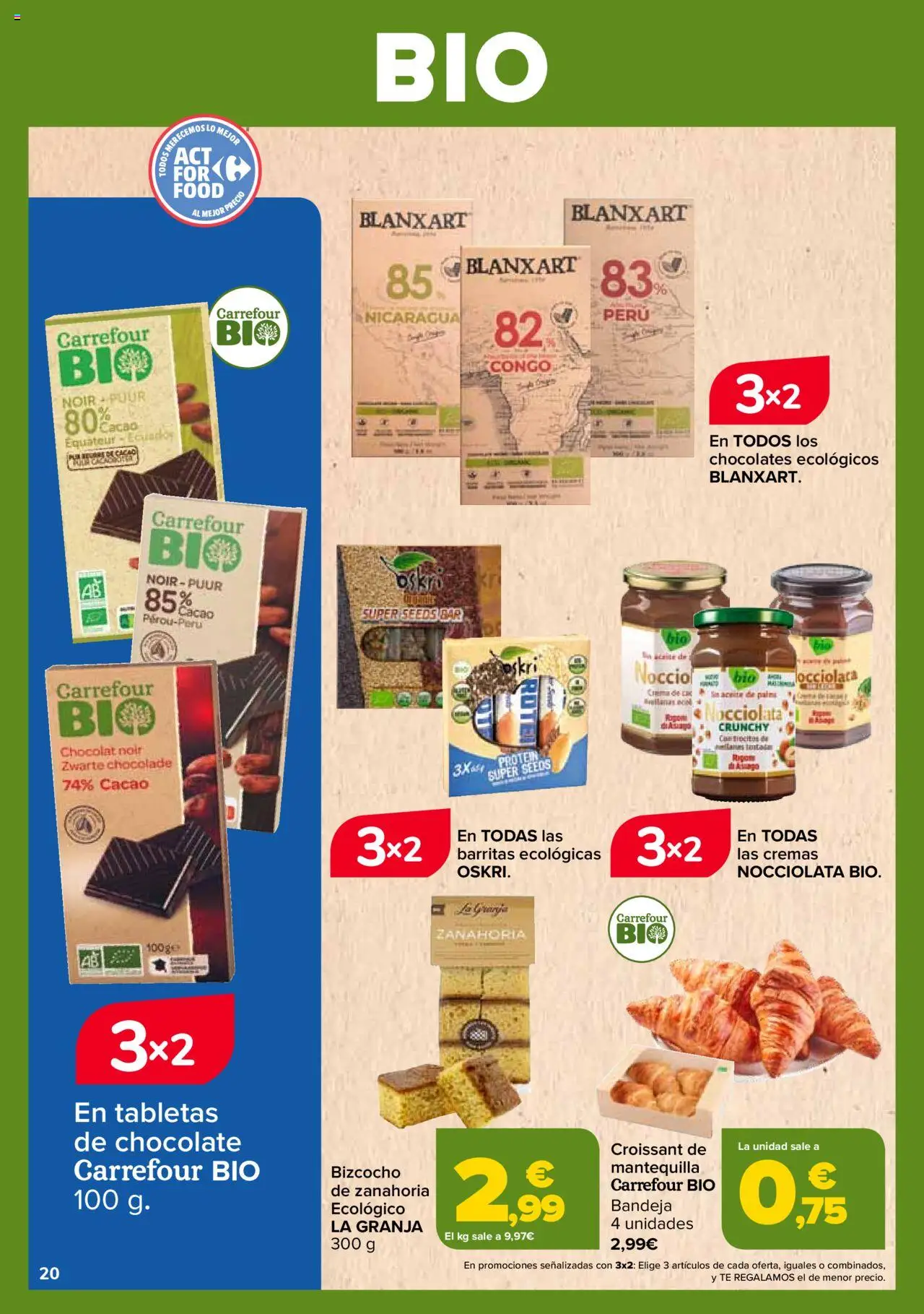 Carrefour - Bio │ válido desde el 26.09.2025 | Página: 20 | Productos: Aceite, Chocolate, Té, Bizcocho