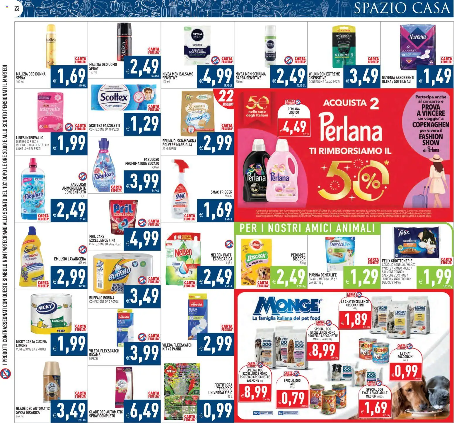 Volantino PIM Supermercati del 07.04.2026 | Pagina: 23 | Prodotti: Dopobarba, Pollo, Salmone, Fazzoletti