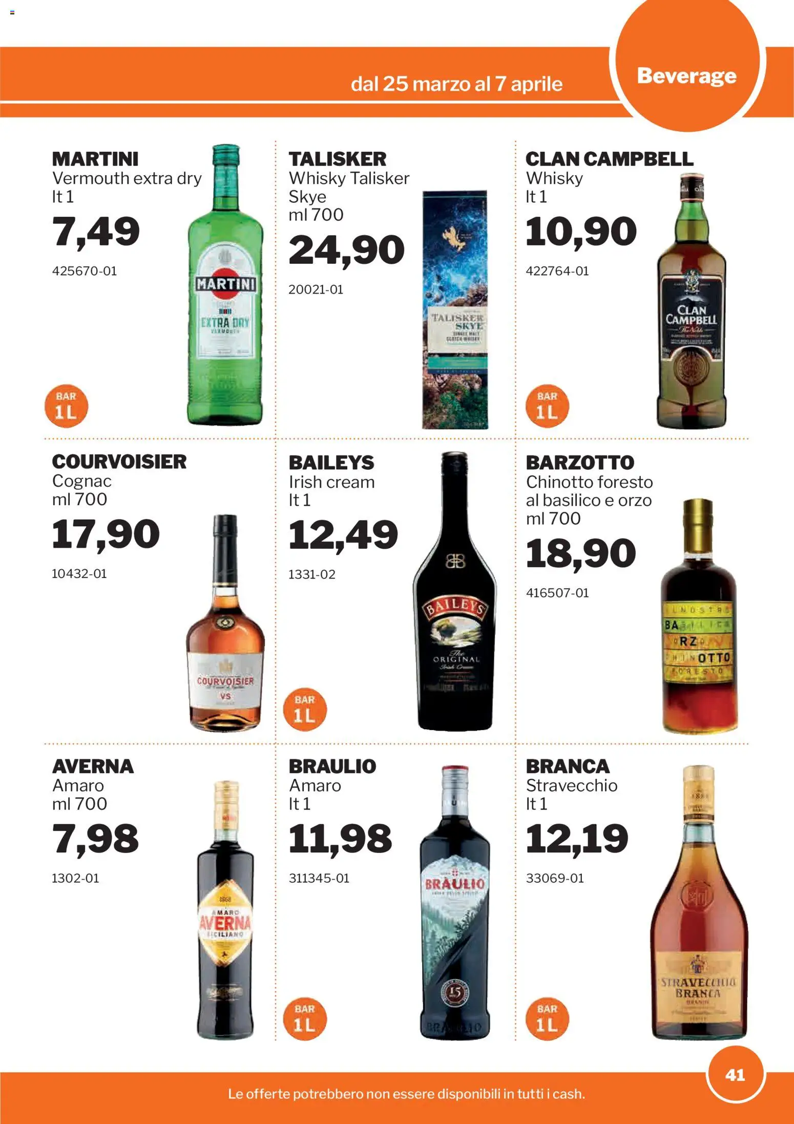 Volantino Sogegross del 25.03.2026 | Pagina: 41 | Prodotti: Chinotto, Whisky, Basilico, Amaro