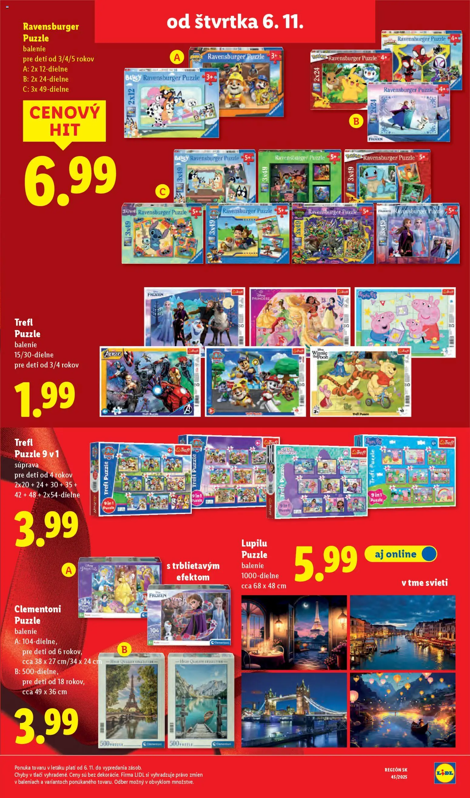 Nové Lidl akcie – leták je platný od 06.11.2025 | Strana: 29 | Produkty: Puzzle