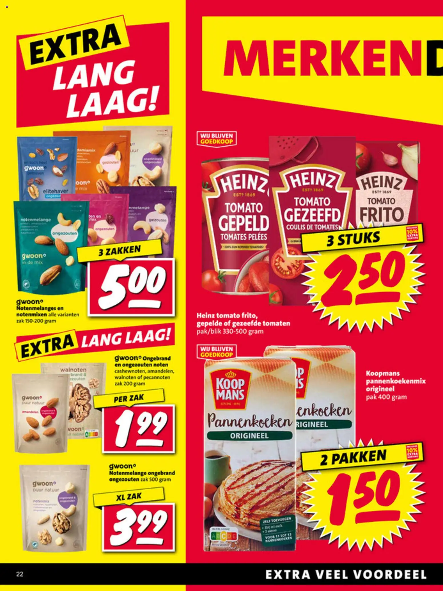 {H1} | Pagina: 22 | Producten: Tomaten, Noten, Pannenkoeken, Zak