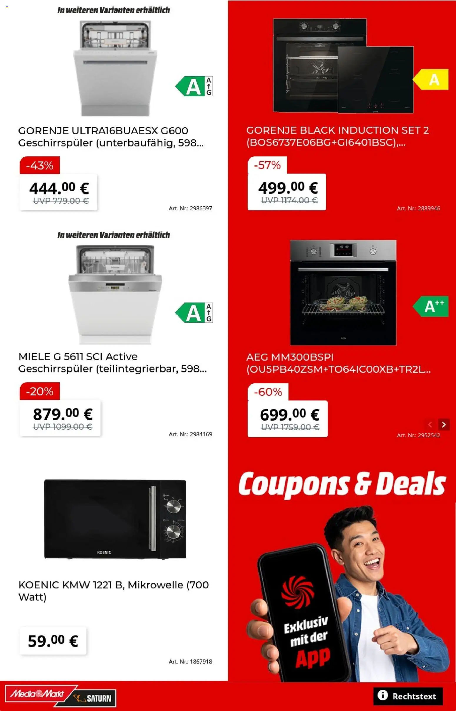Media Markt Prospekt 	 – gültig ab 23.03.2026 | Seite: 16 | Produkte: Gorenje, AEG, Mikrowelle, Geschirrspüler