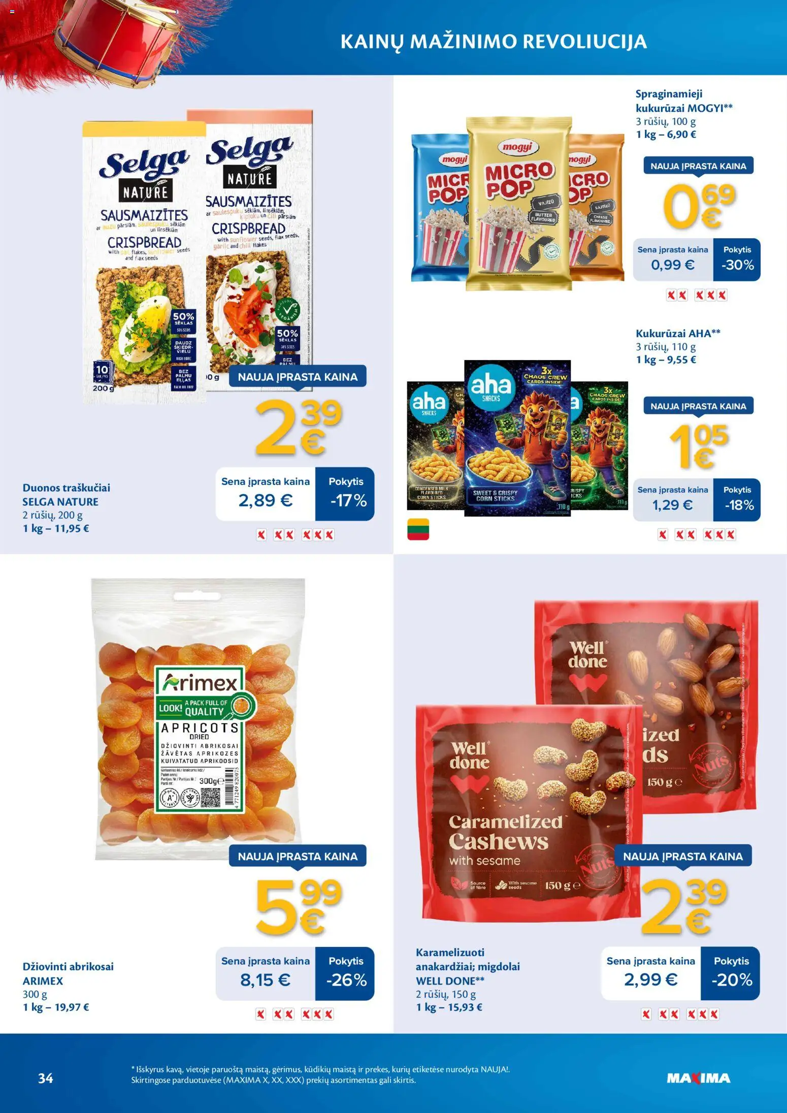 MAXIMA akcijos nuo 03.03.2026 | Puslapis: 34 | Prekių: Kukurūzai, Traškučiai