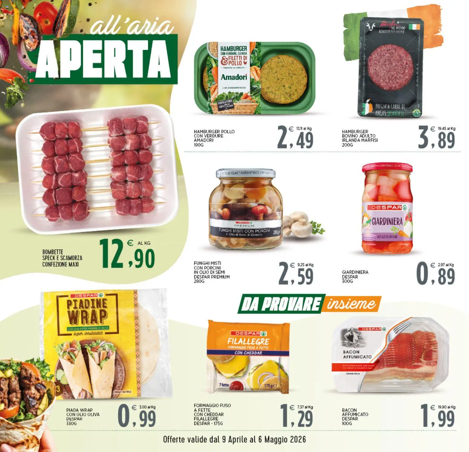 Volantino Interspar del 28.04.2026 | Pagina: 18 | Prodotti: Verdure, Formaggio, Funghi, Olio di semi di girasole