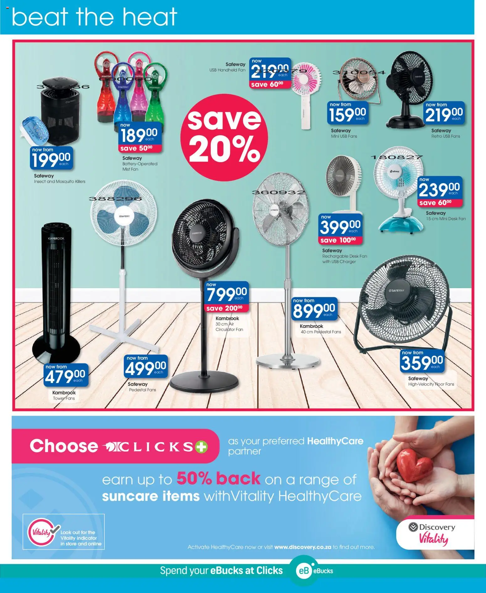 New Clicks catalogue – valid from 17.12.2025 | Page: 6 | Products: Pedestal, USB, Fan, Charger