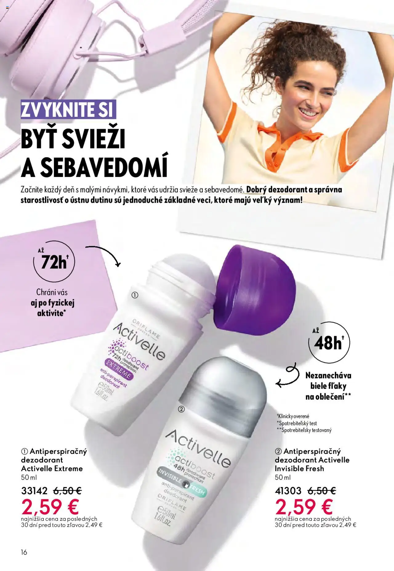 Nové Oriflame akcie – leták je platný od 01.10.2025 | Strana: 16 | Produkty: Dezodorant, Antiperspirant