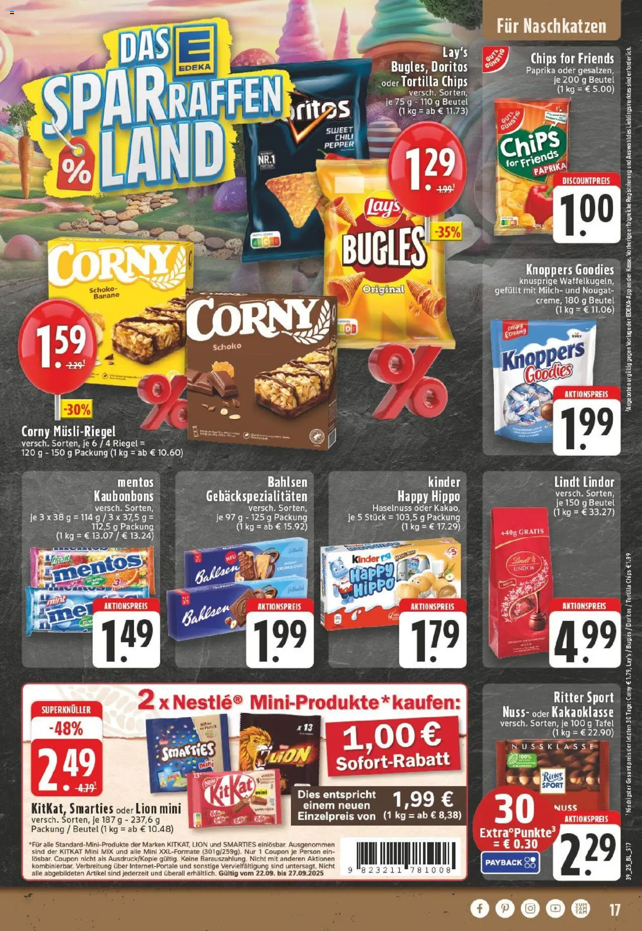 Edeka prospekt Hamm	 – gültig ab 21.09.2025 | Seite: 17 | Produkte: Paprika, Knoppers, Lindt, Chips